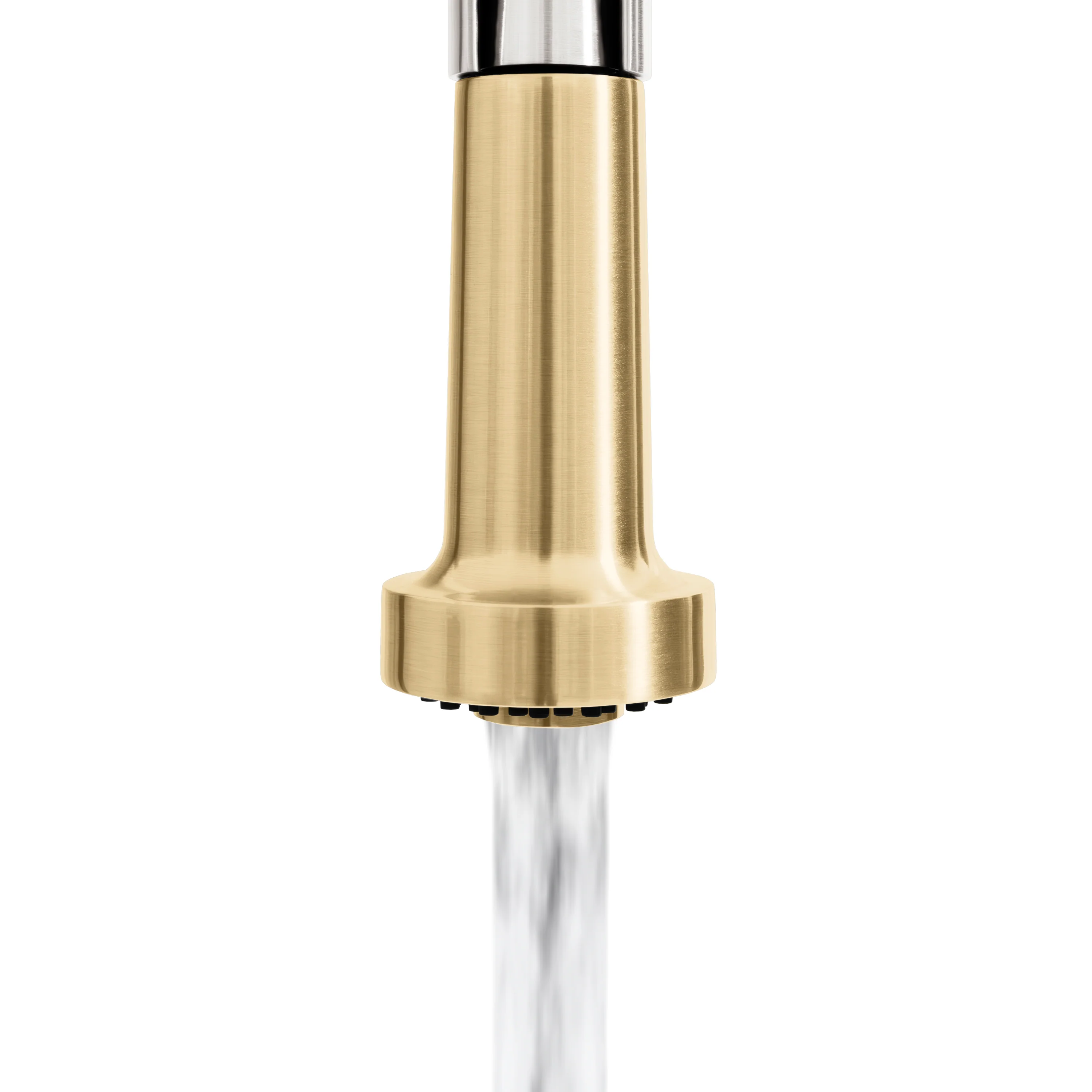 ZLINE Autograph Edition Apollo Pull Down Spring Single Handle Kitchen Faucet in Brushed Nickel and Champagne Bronze (APL-KF-ZBNCB) - Image 6