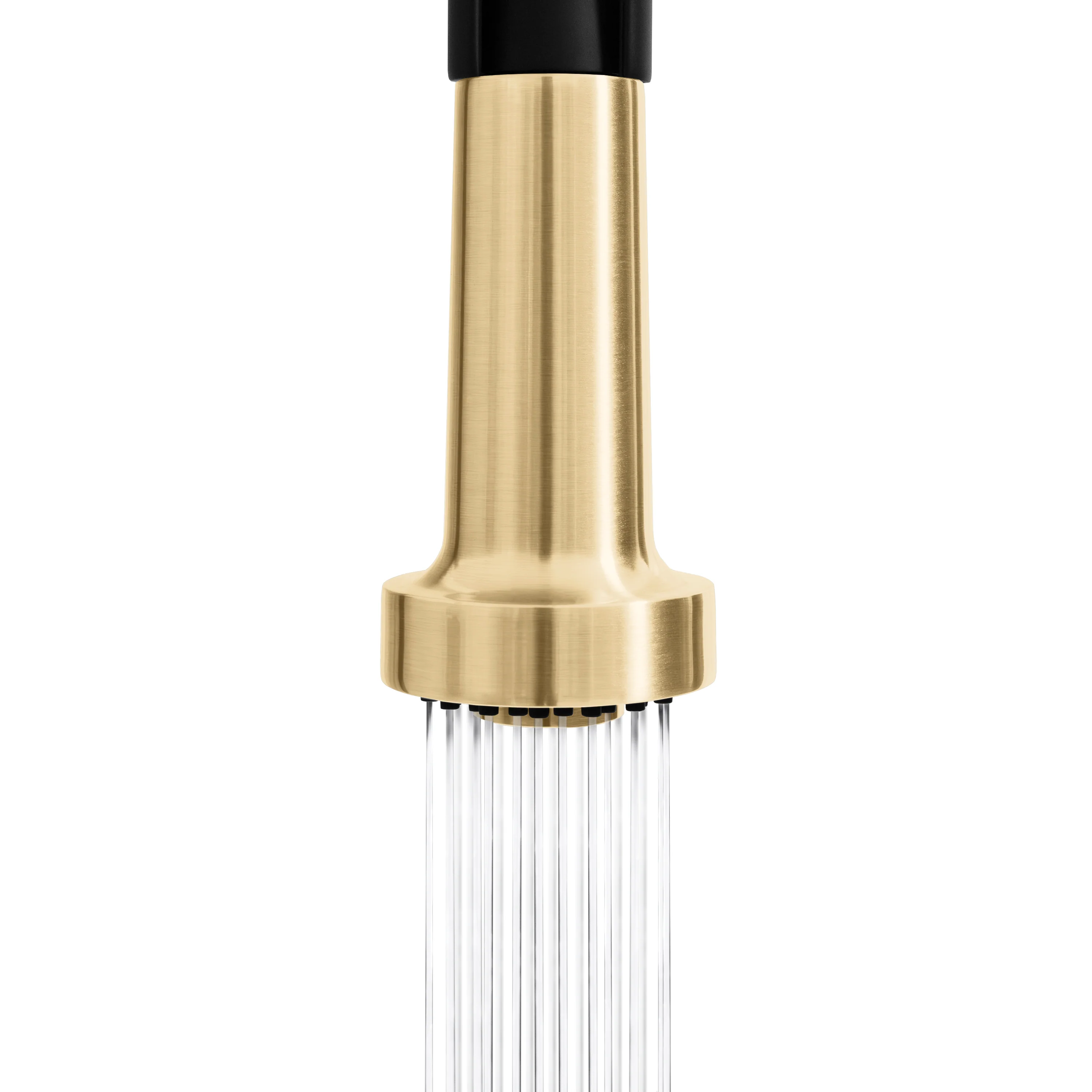 ZLINE Autograph Edition Apollo Pull Down Spring Single Handle Kitchen Faucet in Matte Black and Champagne Bronze (APL-KF-ZMBCB) - Image 5