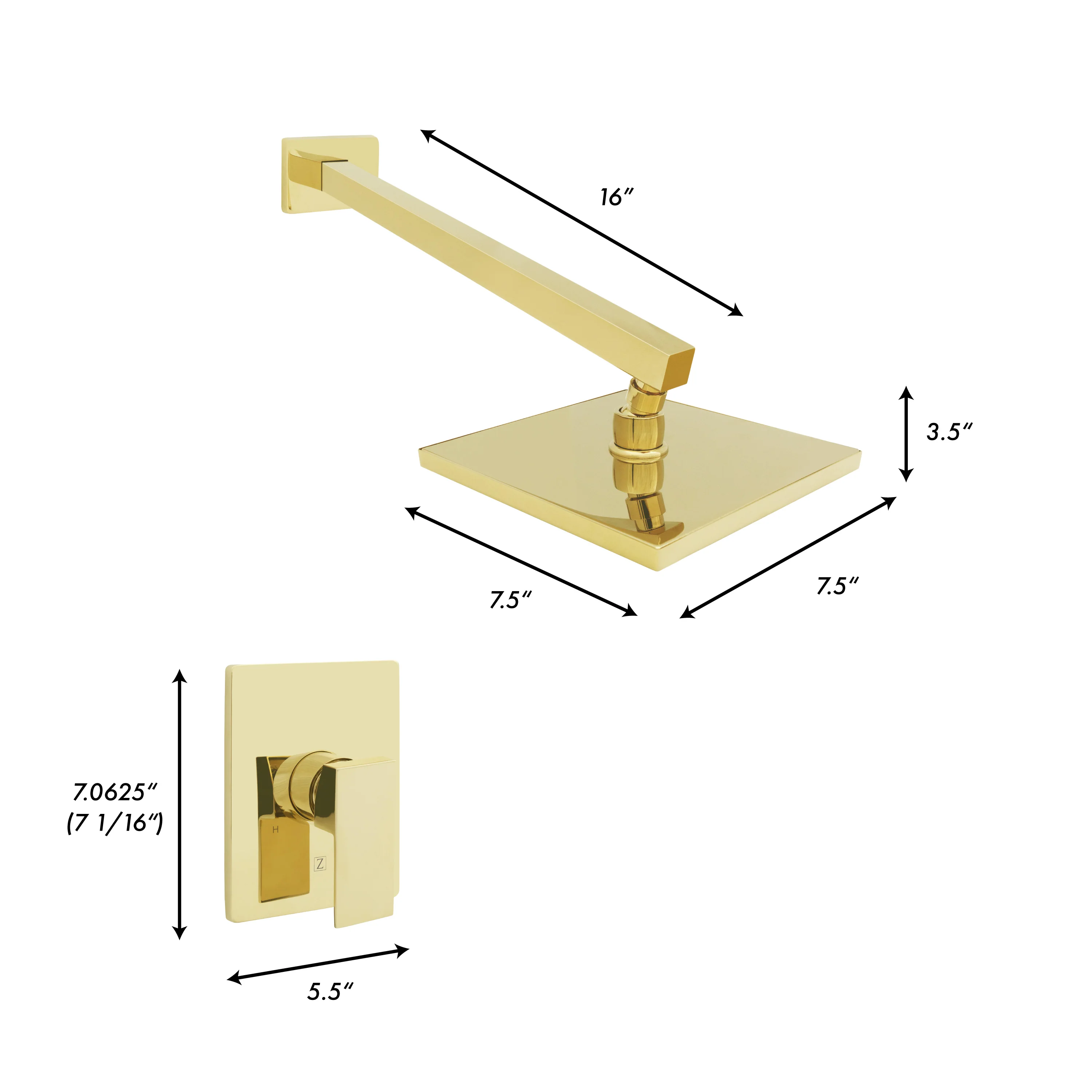 ZLINE Autograph Edition Bliss Shower Faucet in Polished Gold (BLS-SHF-PG) - Image 8