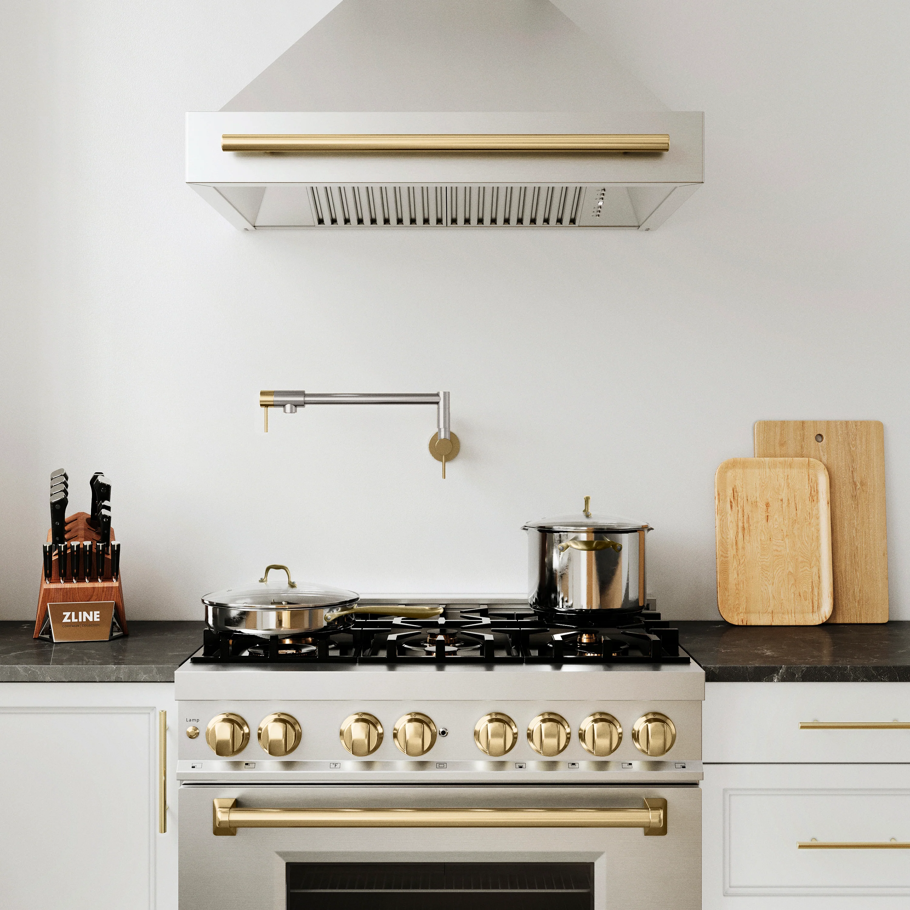 ZLINE Autograph Edition Gemini Pot Filler in Brushed Nickel and Champagne Bronze (GEM-FPF-ZBNCB) - Image 6