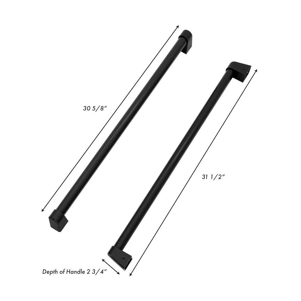 ZLINE Autograph Edition Matte Black Traditional Handles (Set of 4) for Counter-Depth and Standard-Depth Refrigerators (RFMHZ-36-MB) - Image 3