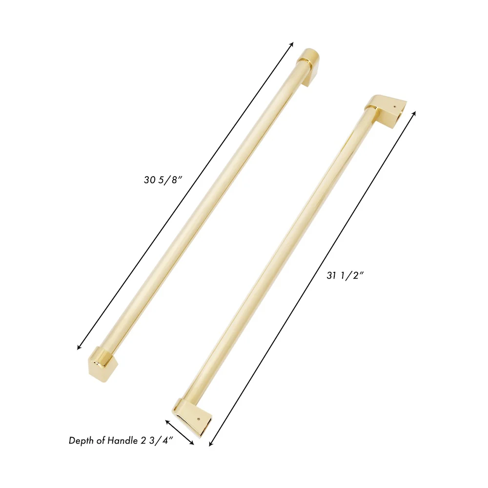 ZLINE Autograph Edition Polished Gold Traditional Handles (Set of 4) for Counter-Depth and Standard-Depth Refrigerators (RFMHZ-36-G) - Image 3
