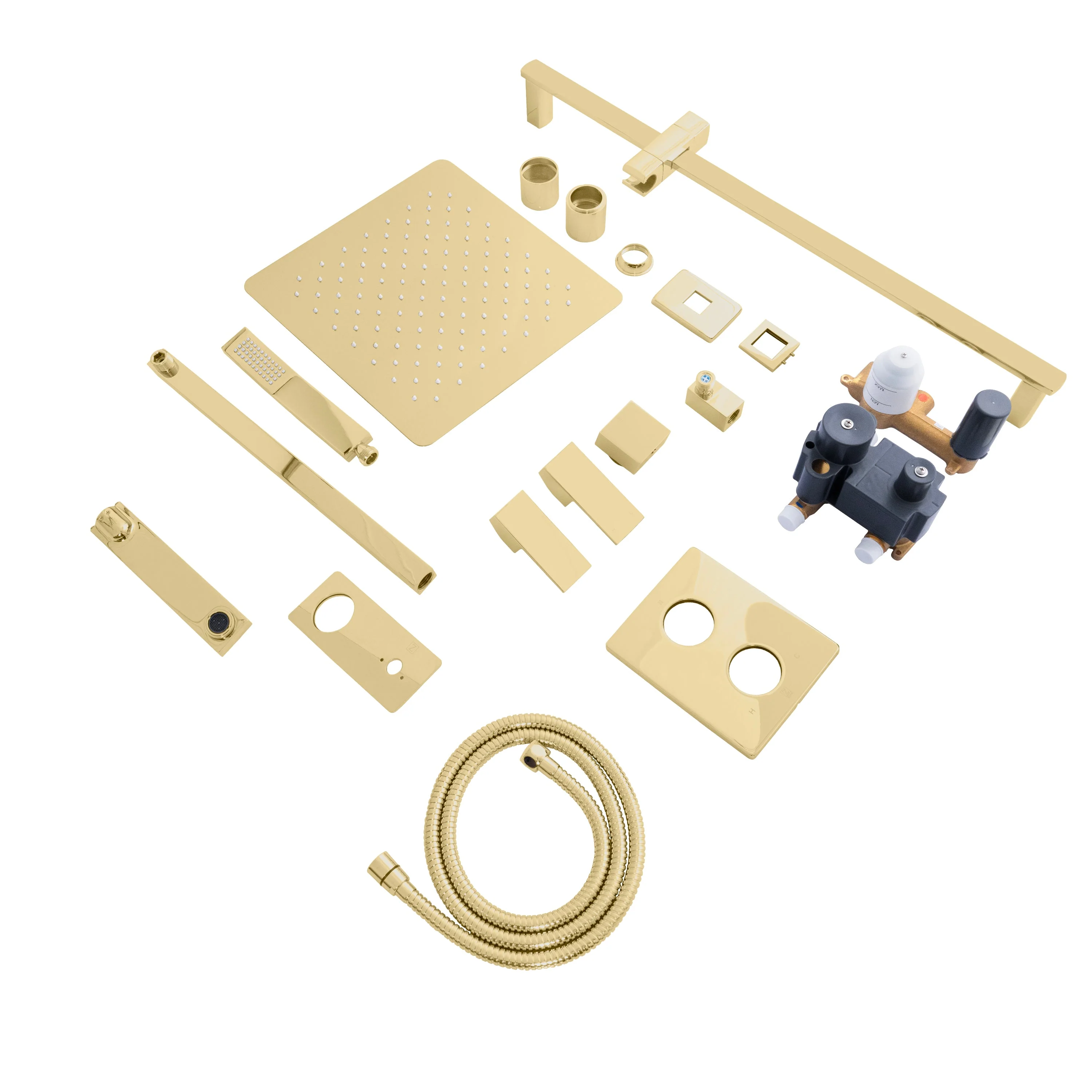 ZLINE Bliss Rainfall Shower System with 12 in. Oversized Shower Head in Polished Gold (BLS-SHS12-PG) - Image 4