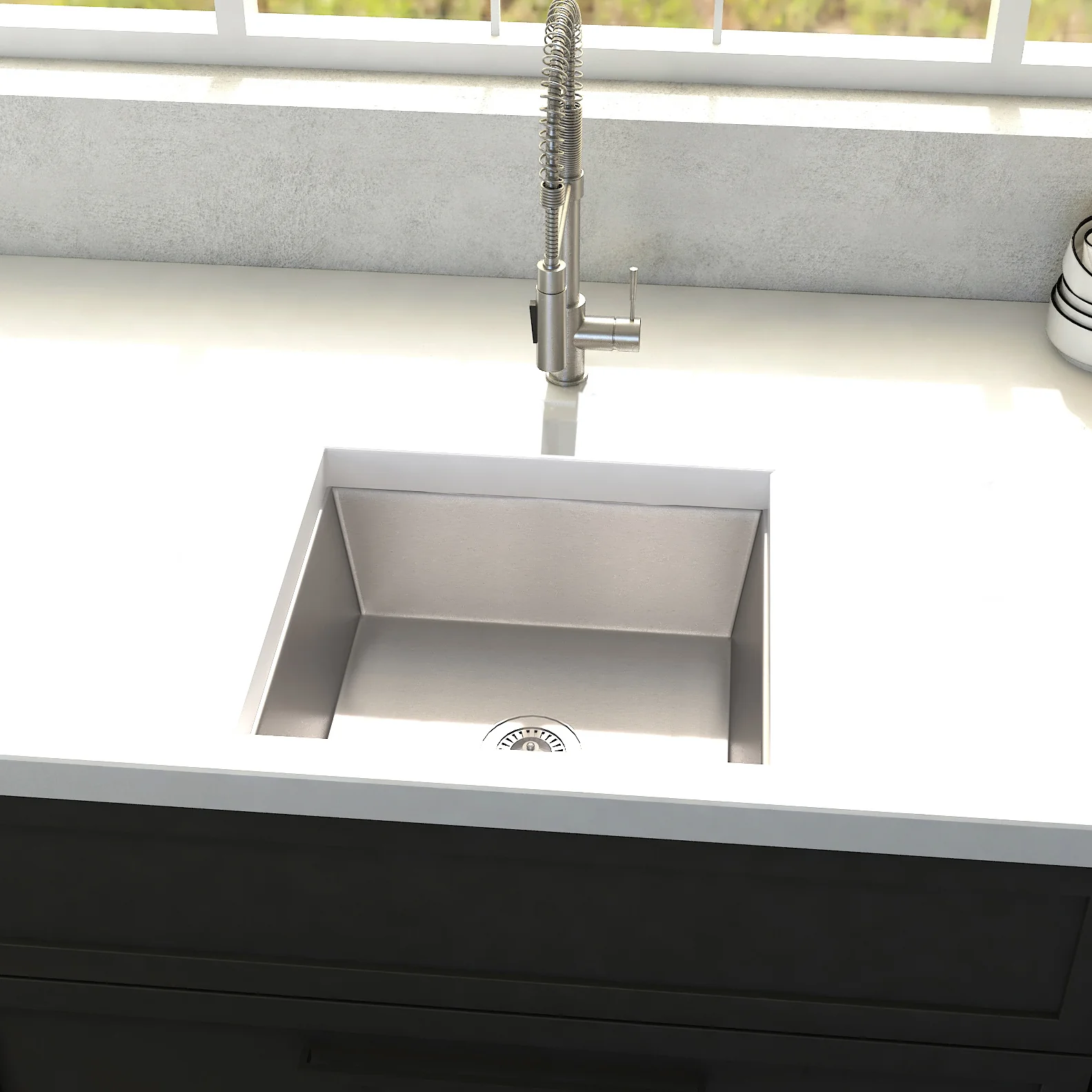 ZLINE 15 in. Boreal Undermount Single Bowl Bar Kitchen Sink in Stainless Steel (SUS-15) - Image 5