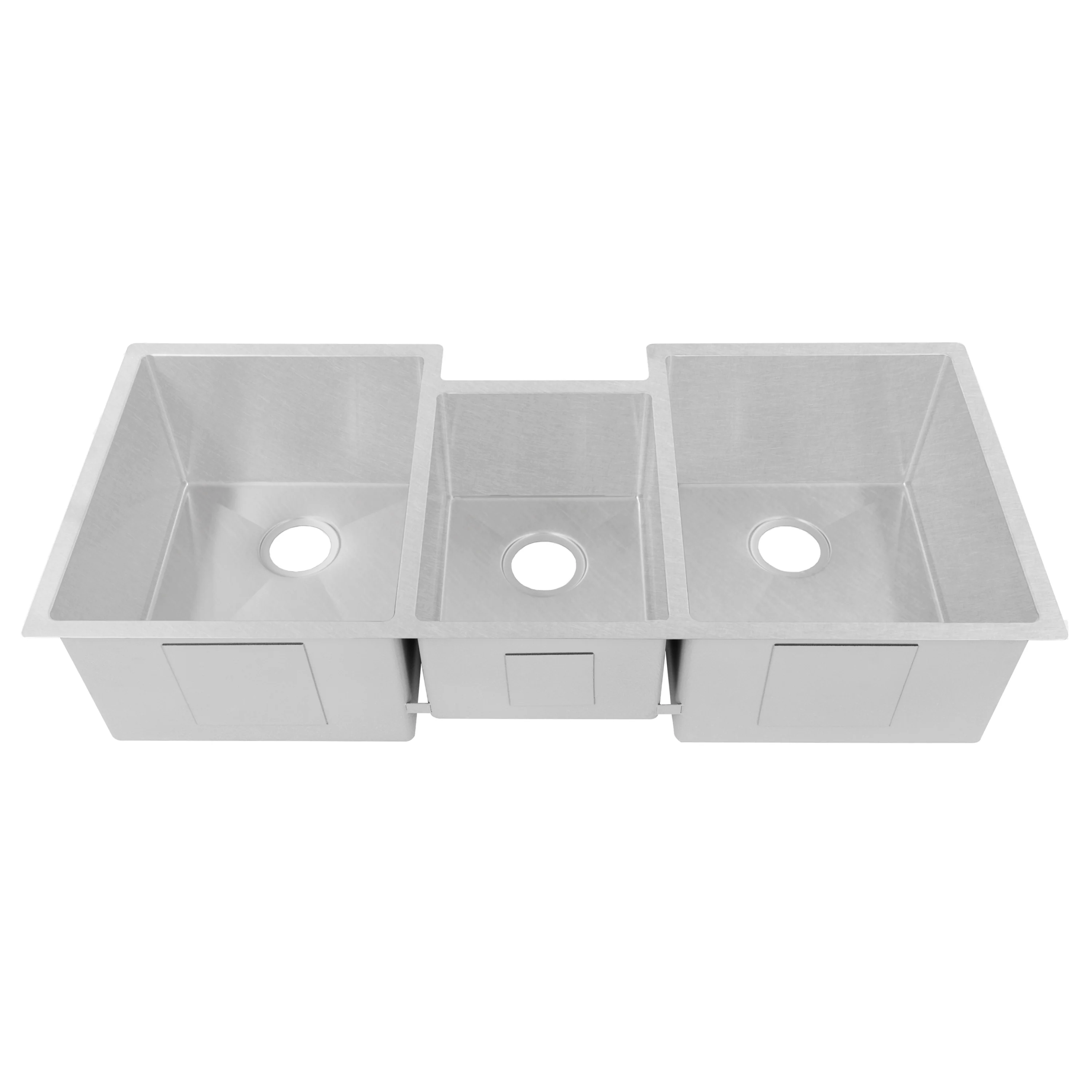ZLINE 45 in. Breckenridge Undermount Triple Bowl Satin Stainless Steel Kitchen Sink with Bottom Grid (SLT-45S) - Image 7