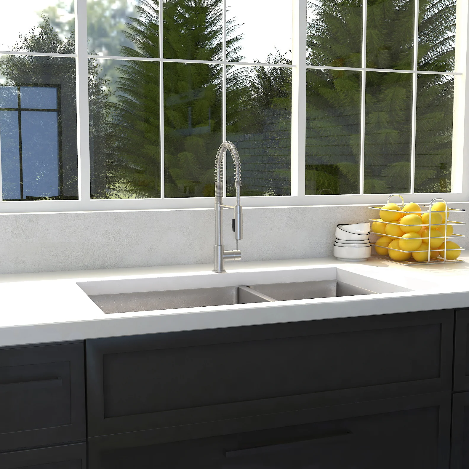ZLINE 36 in. Chamonix Undermount Double Bowl Stainless Steel Kitchen Sink with Bottom Grid (SR60D-36) - Image 2