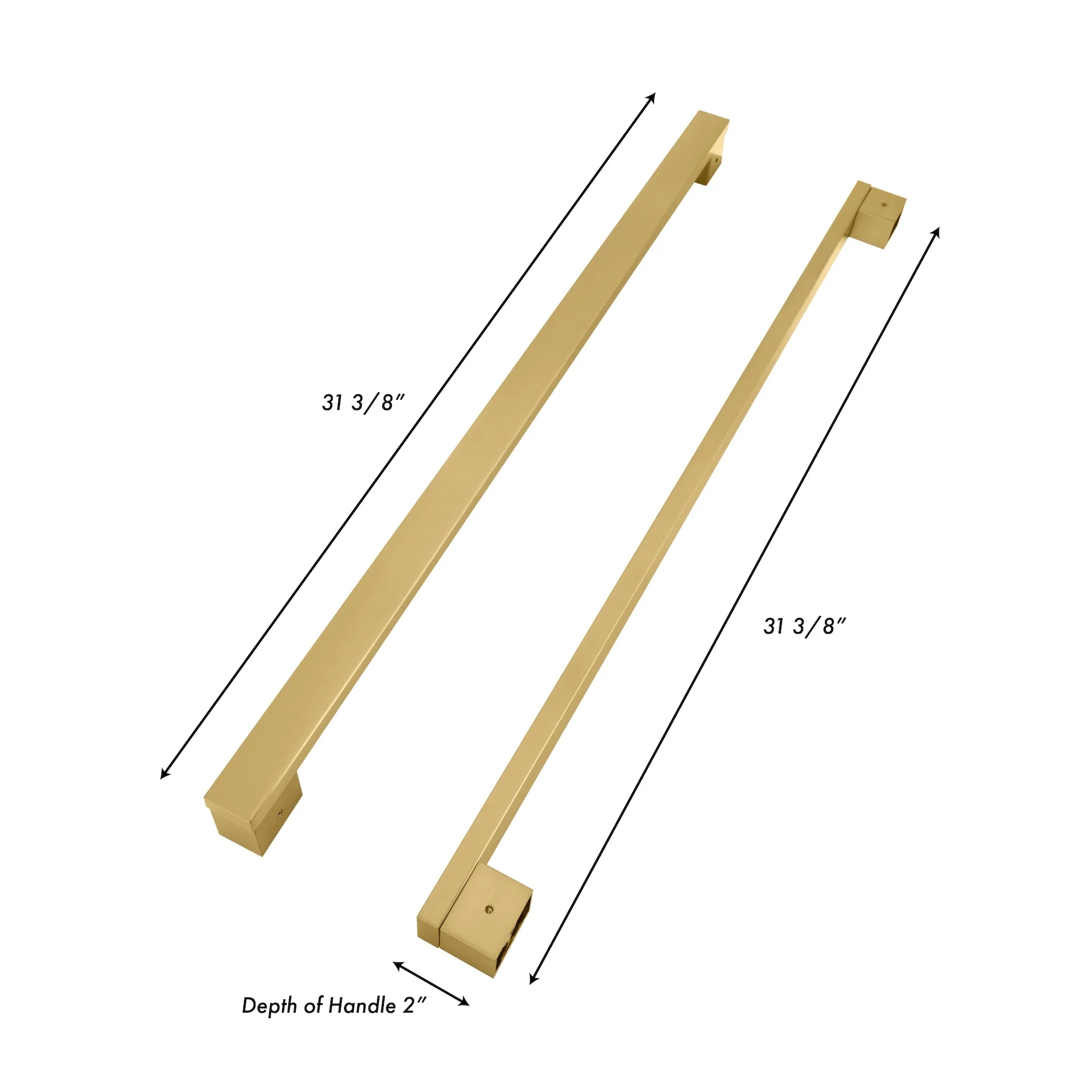ZLINE Autograph Edition Champagne Bronze Modern Handles (Set of 4) for Counter-Depth and Standard-Depth Refrigerators (RFMHZ-F-36-CB) - Image 3