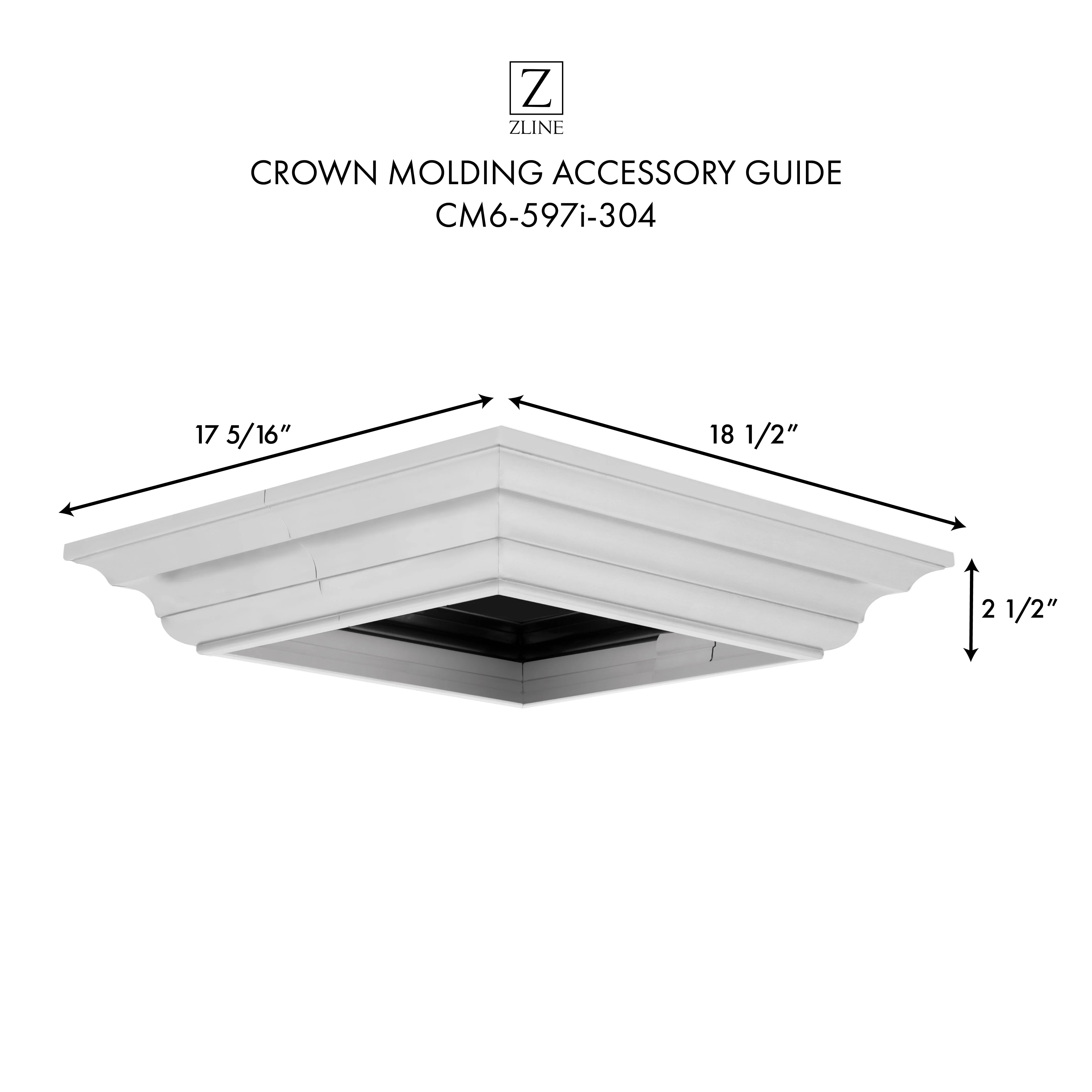 ZLINE Crown Molding #6 For Island Range Hood (CM6-597i-304) - Image 4