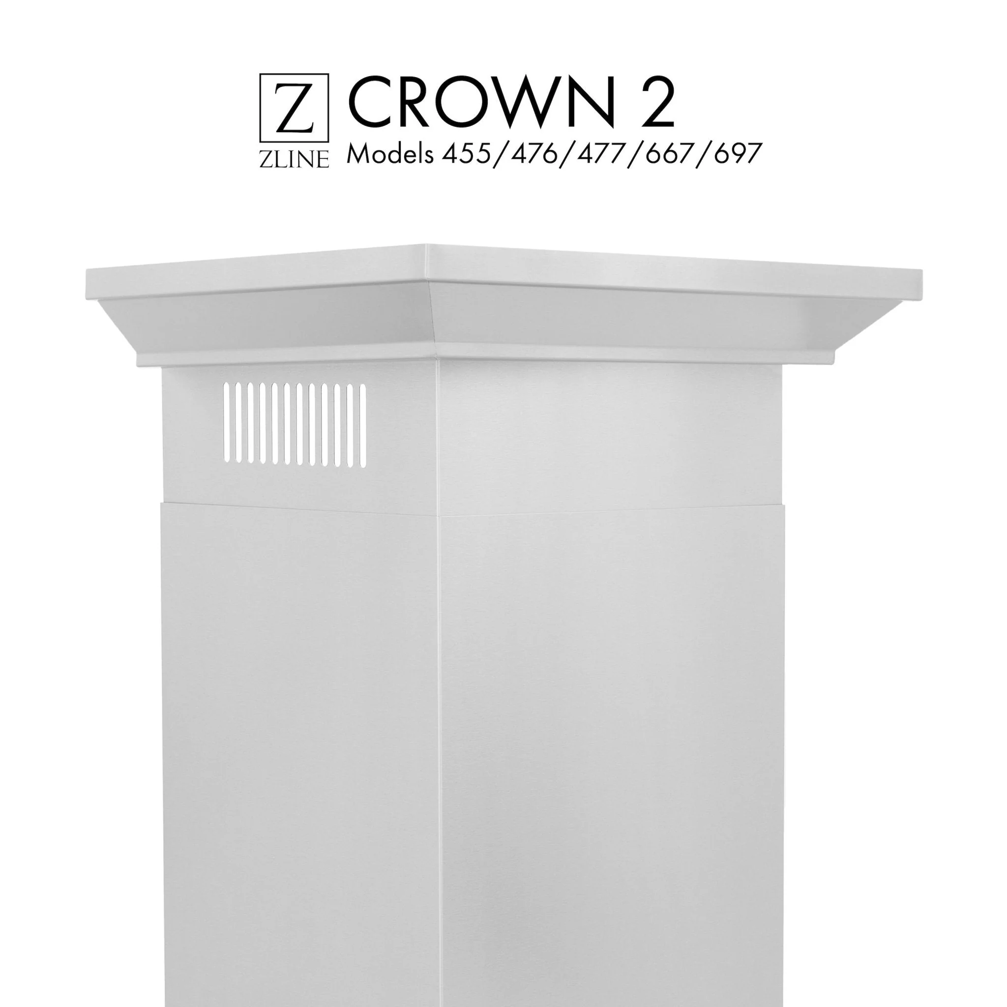 ZLINE Crown Molding Profile 2 for Wall Mount Range Hood (CM2-455/476/477/667/697) - Image 2