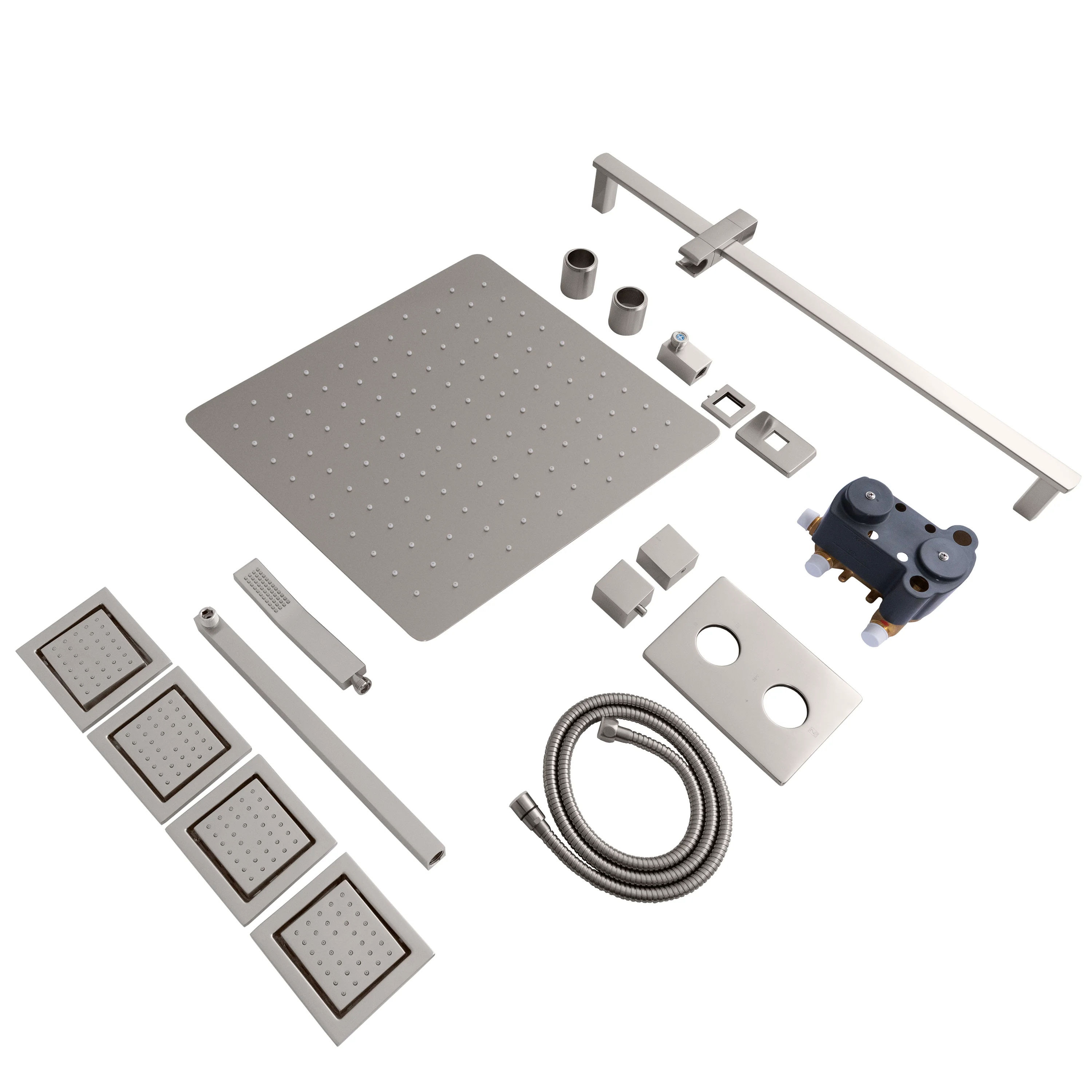 ZLINE Crystal Bay Thermostatic Shower System with Body Jets in Brushed Nickel (CBY-SHS-T3-BN) - Image 2