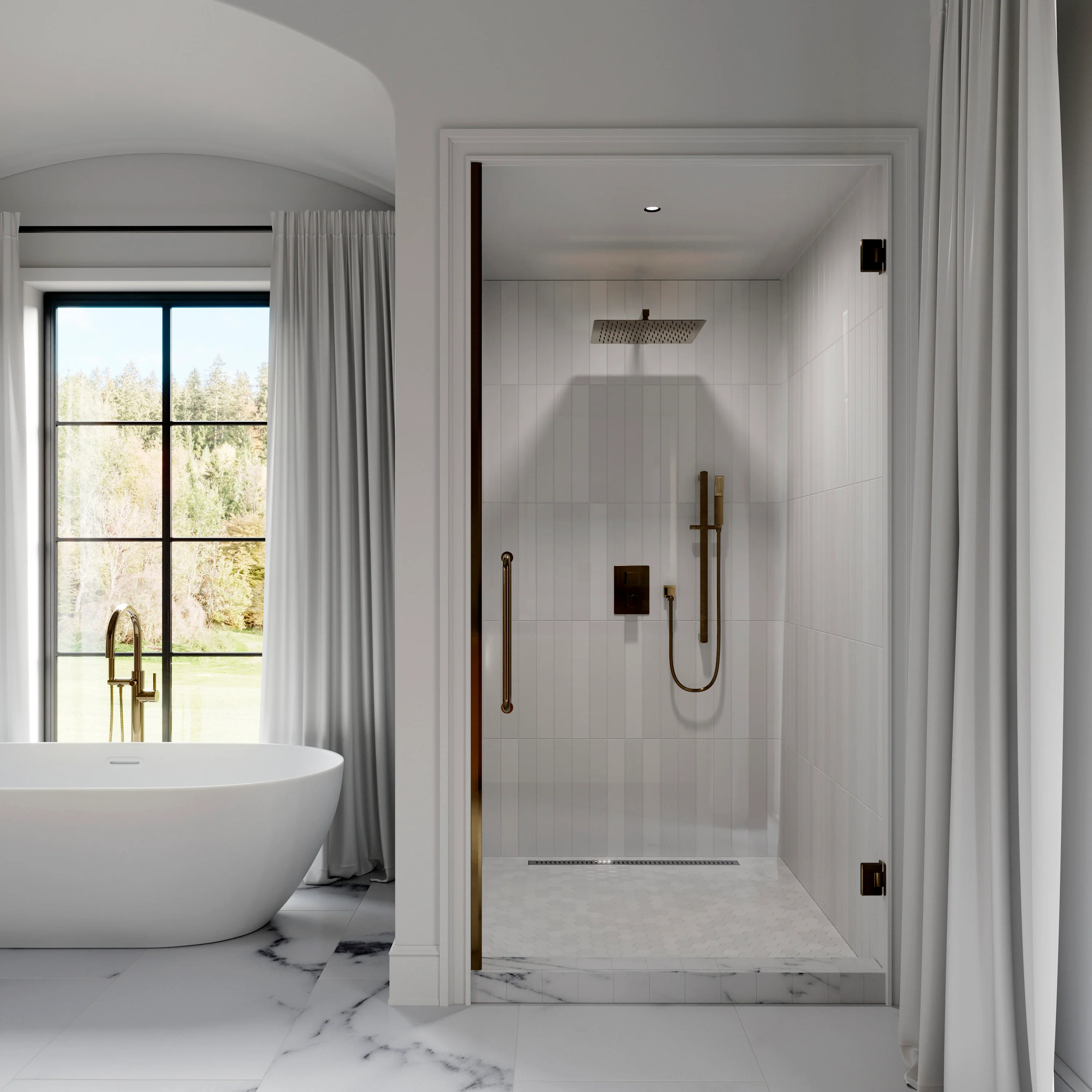ZLINE Autograph Edition Crystal Bay Thermostatic Shower System in Champagne Bronze (CBY-SHS-T2-CB) - Image 2