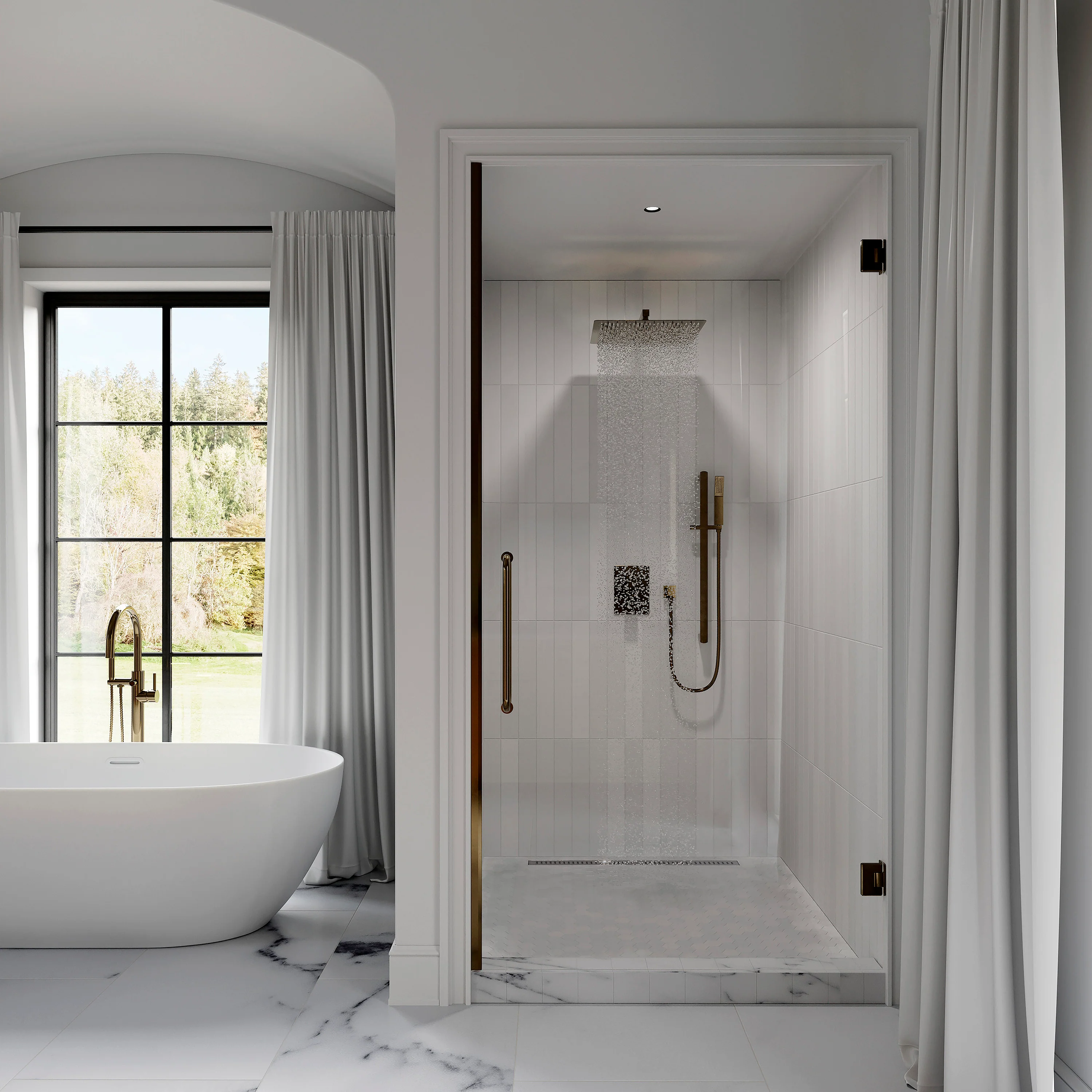 ZLINE Autograph Edition Crystal Bay Thermostatic Shower System in Champagne Bronze (CBY-SHS-T2-CB) - Image 7