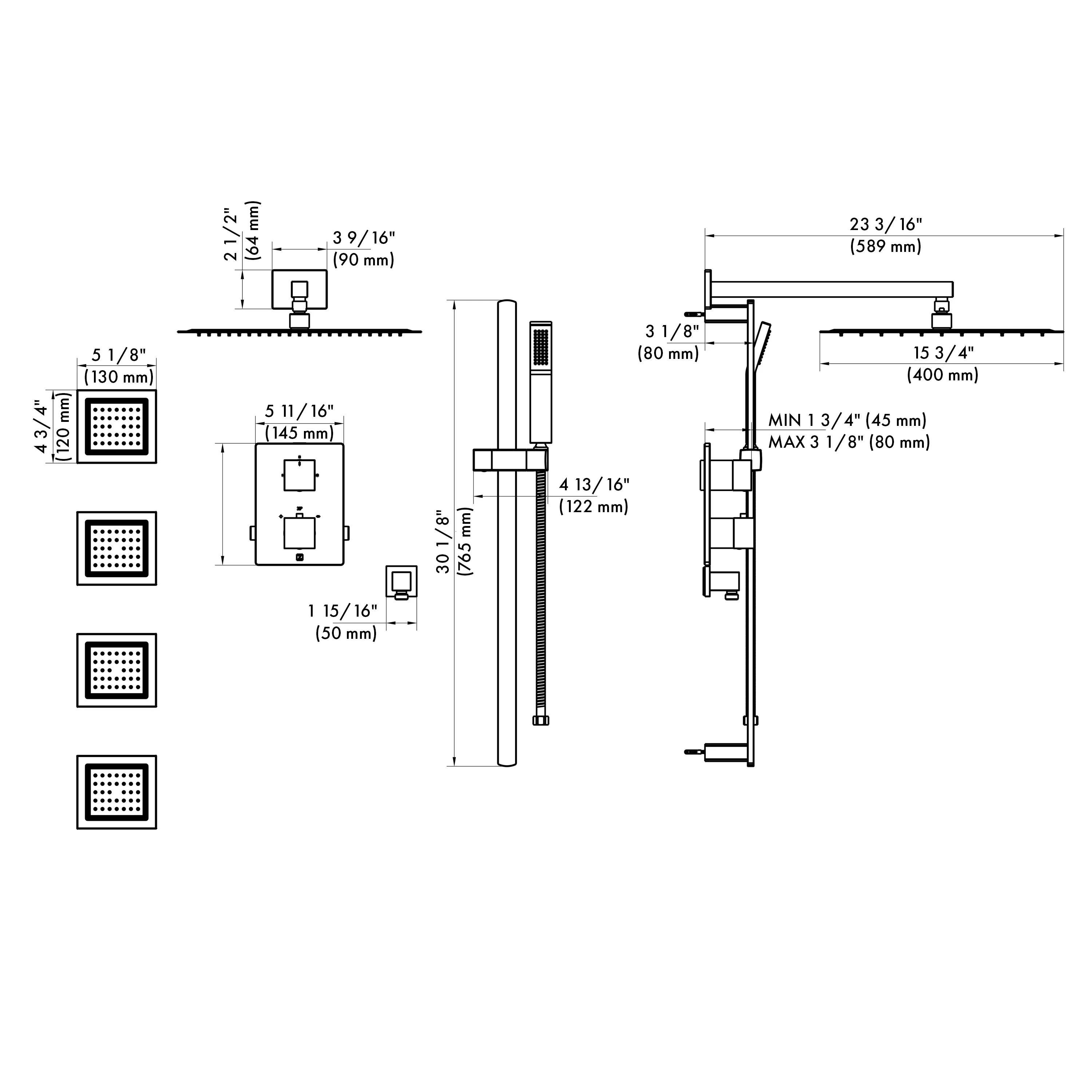 ZLINE Crystal Bay Thermostatic Shower System with Body Jets in Chrome (CBY-SHS-T3-CH) - Image 5