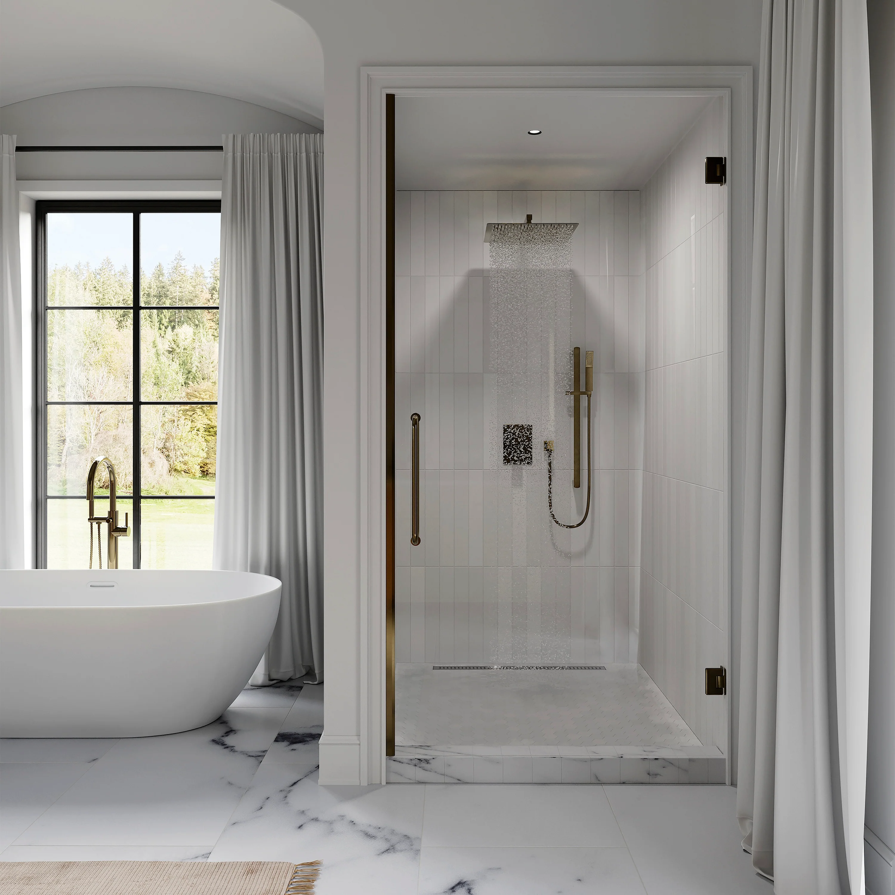 ZLINE Autograph Edition Crystal Bay Thermostatic Shower System in Polished Gold (CBY-SHS-T2-PG) - Image 2