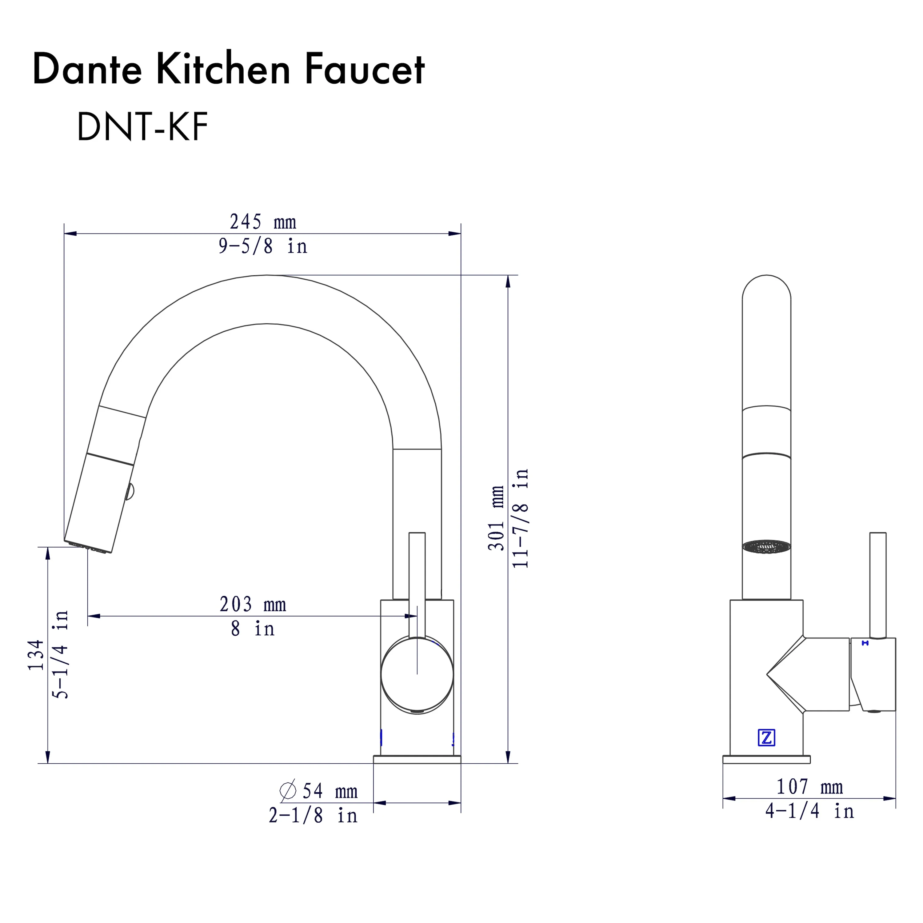 ZLINE Dante Kitchen Faucet in Champagne Bronze (DNT-KF-CB) - Image 5