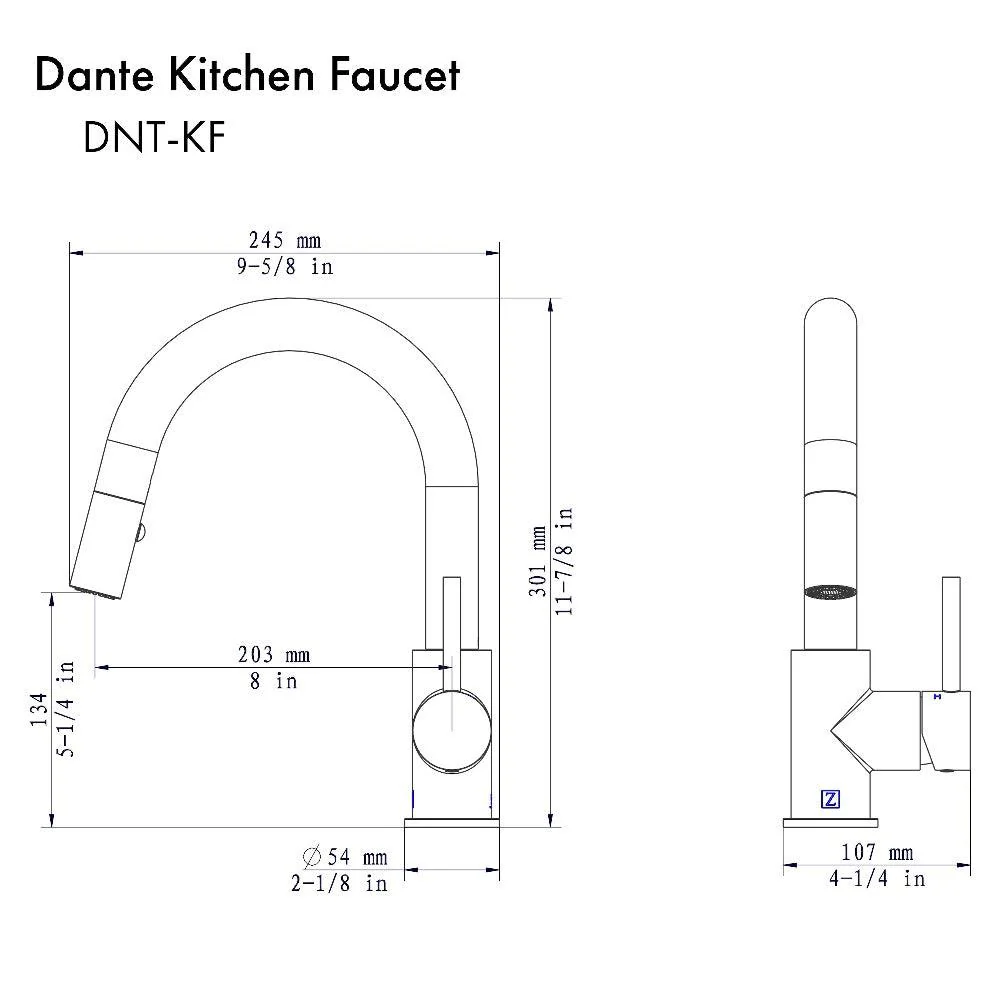 ZLINE Dante Pull Down Kitchen Faucet in Polished Gold (DNT-KF-PG) - Image 5
