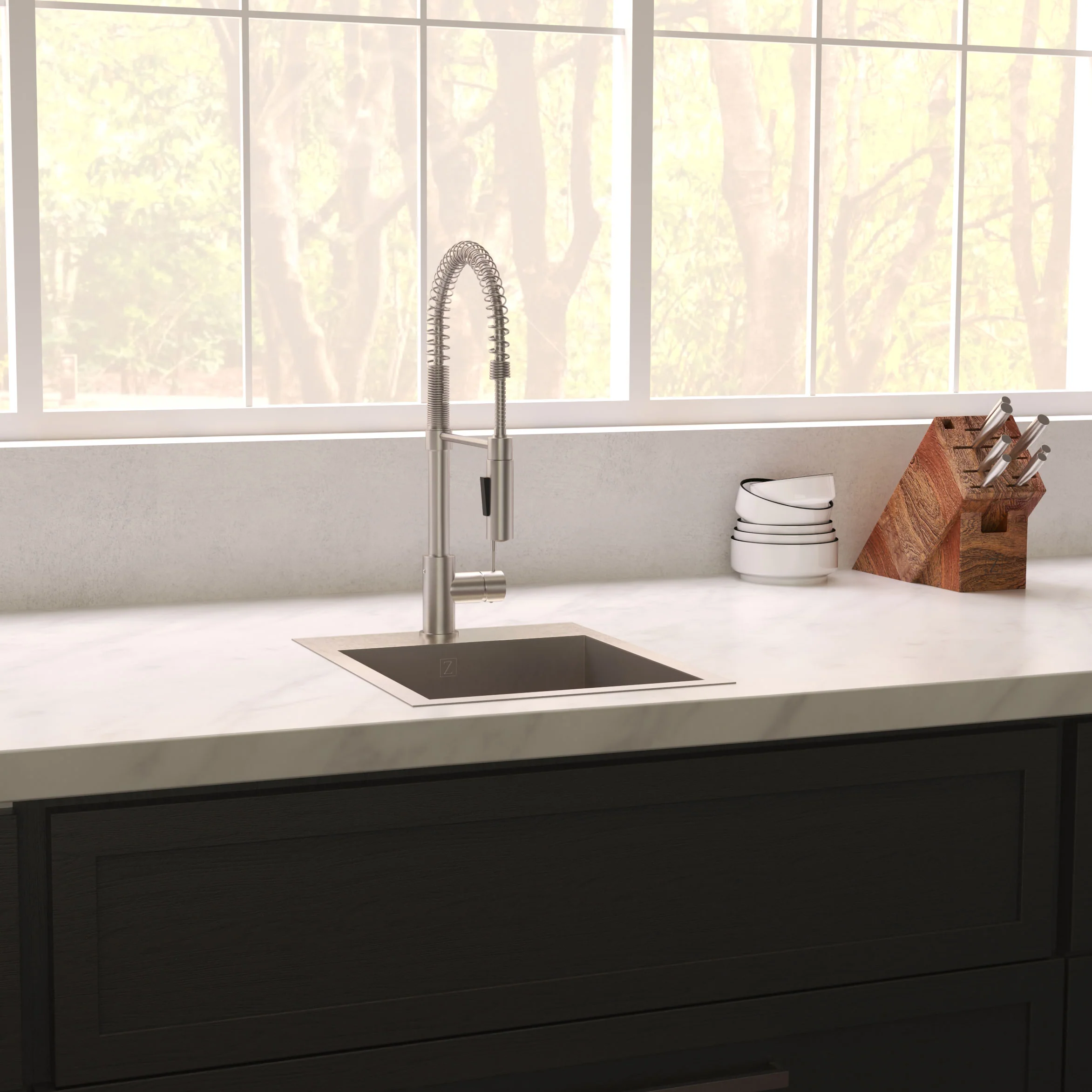 ZLINE 15 in. Donner Topmount Single Bowl Satin Stainless Steel Bar Kitchen Sink (STS-15S) - Image 2