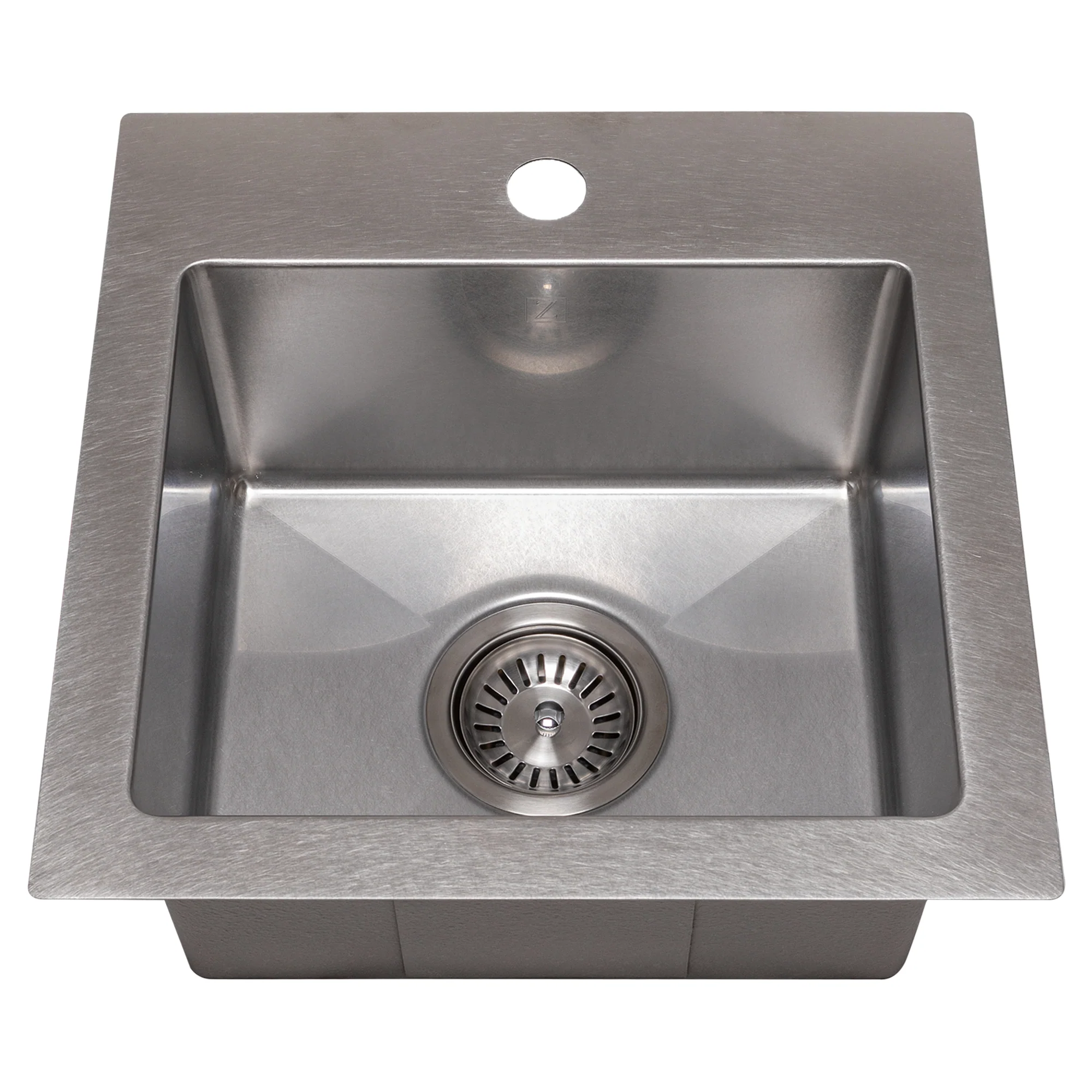 ZLINE 15 in. Donner Topmount Single Bowl Satin Stainless Steel Bar Kitchen Sink (STS-15S) - Image 3