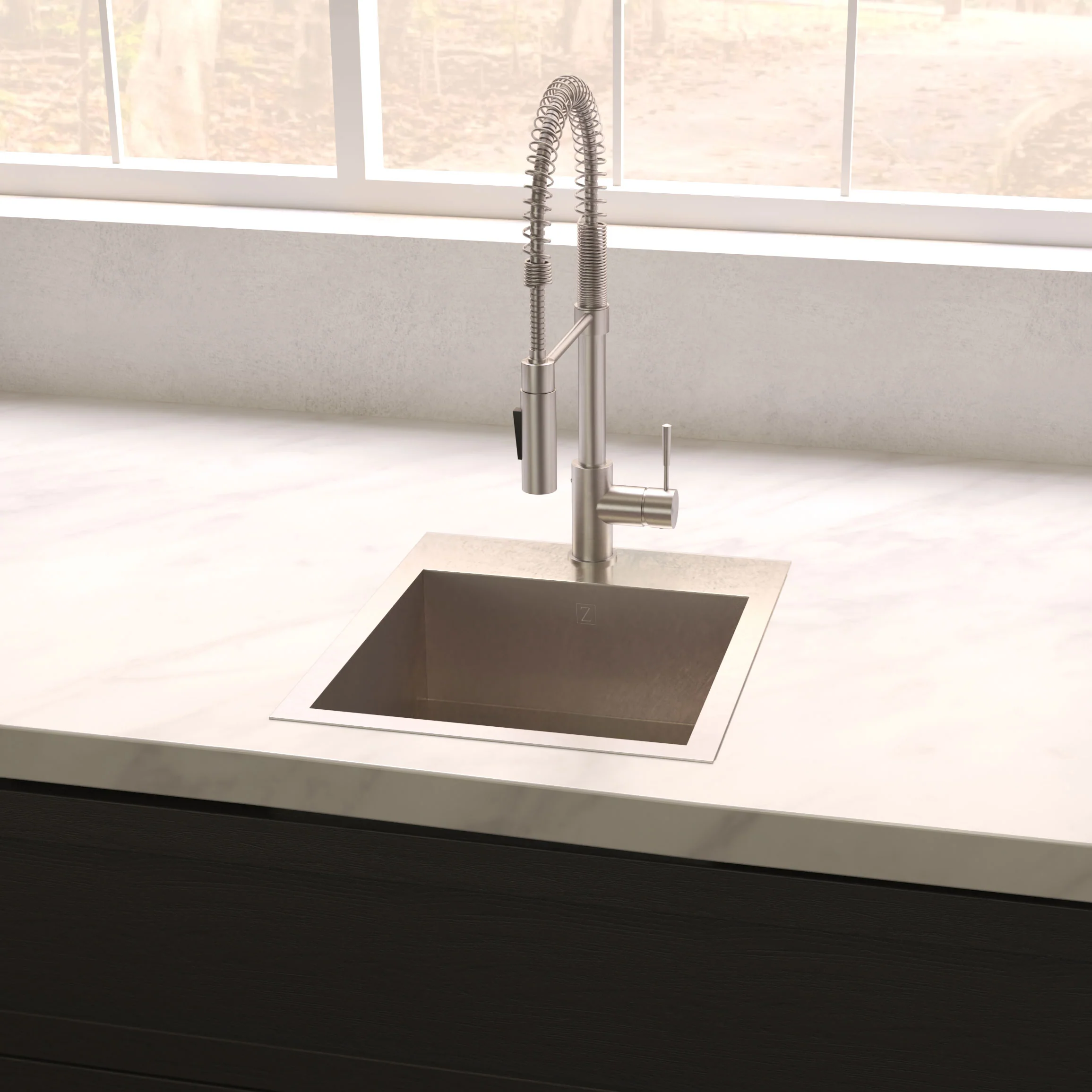 ZLINE 15 in. Donner Topmount Single Bowl Satin Stainless Steel Bar Kitchen Sink (STS-15S) - Image 8