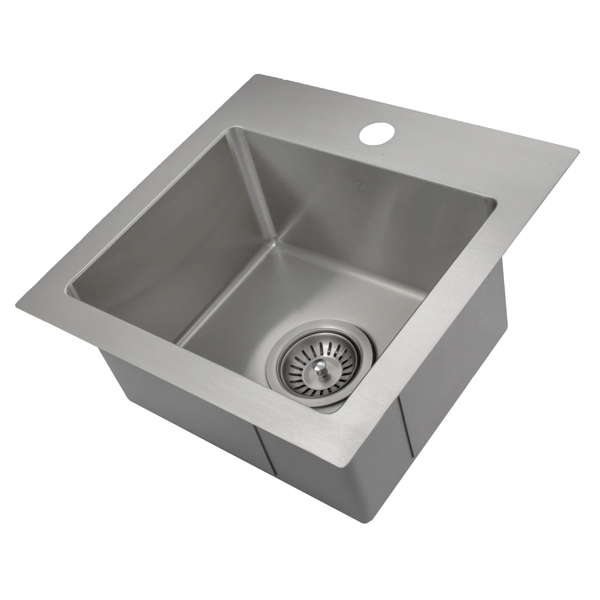 ZLINE 15 in. Donner Topmount Single Bowl Bar Kitchen Sink in Stainless Steel (STS-15) - Image 4