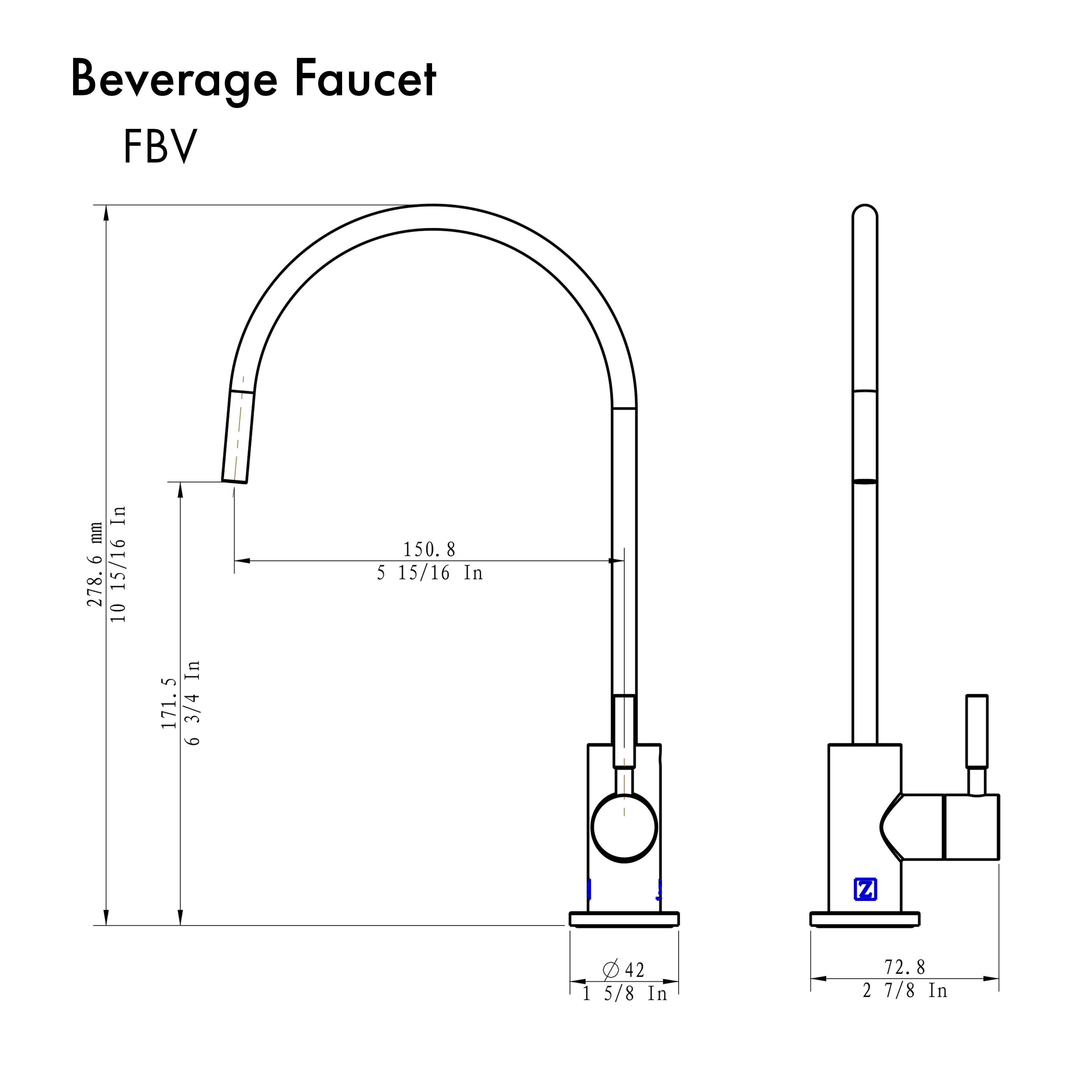 ZLINE Drink Faucet in Champagne Bronze (FBV-CB) - Image 2