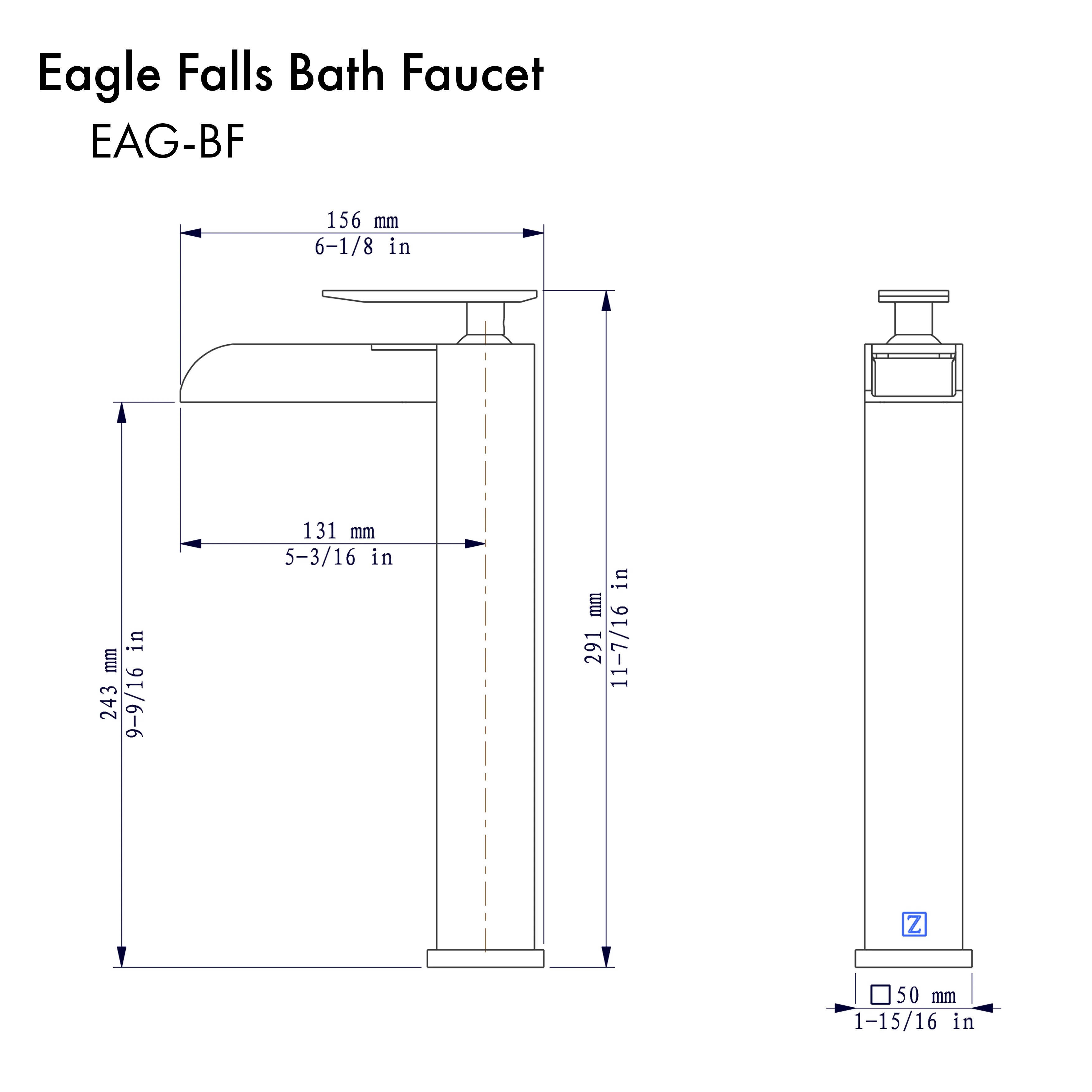 ZLINE Eagle Falls Bath Faucet in Chrome (EAG-BF-CH) - Image 7