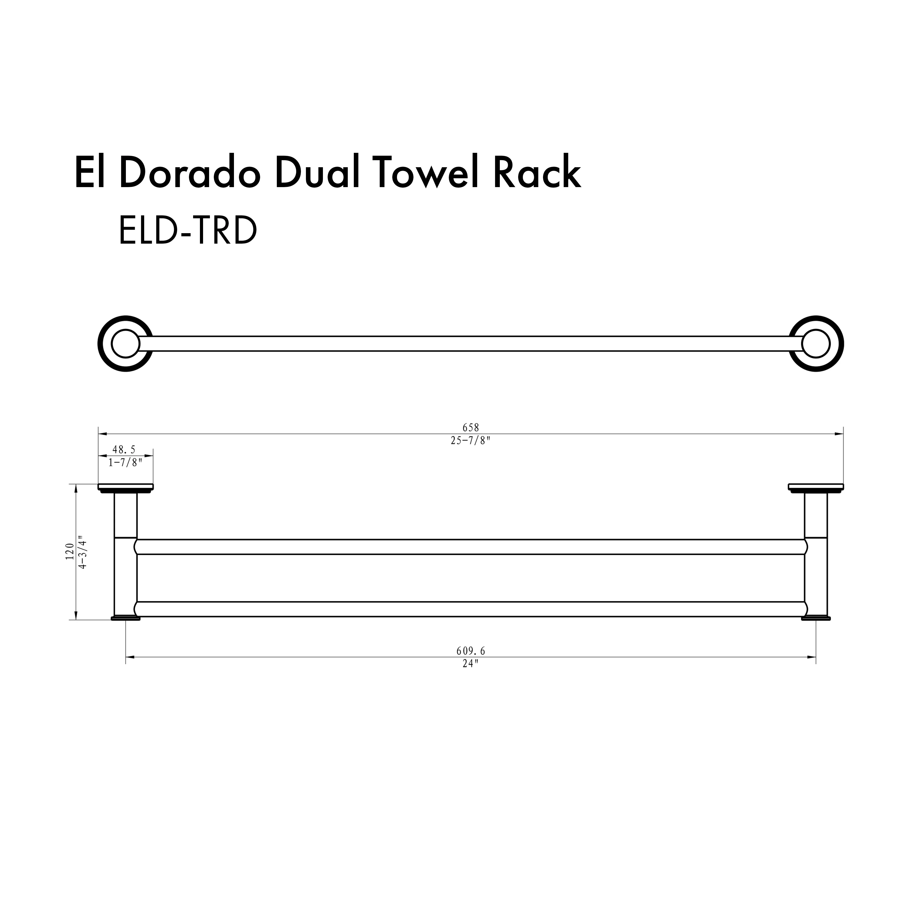 ZLINE El Dorado Double Towel Rail in Brushed Nickel (ELD-TRD-BN) - Image 2