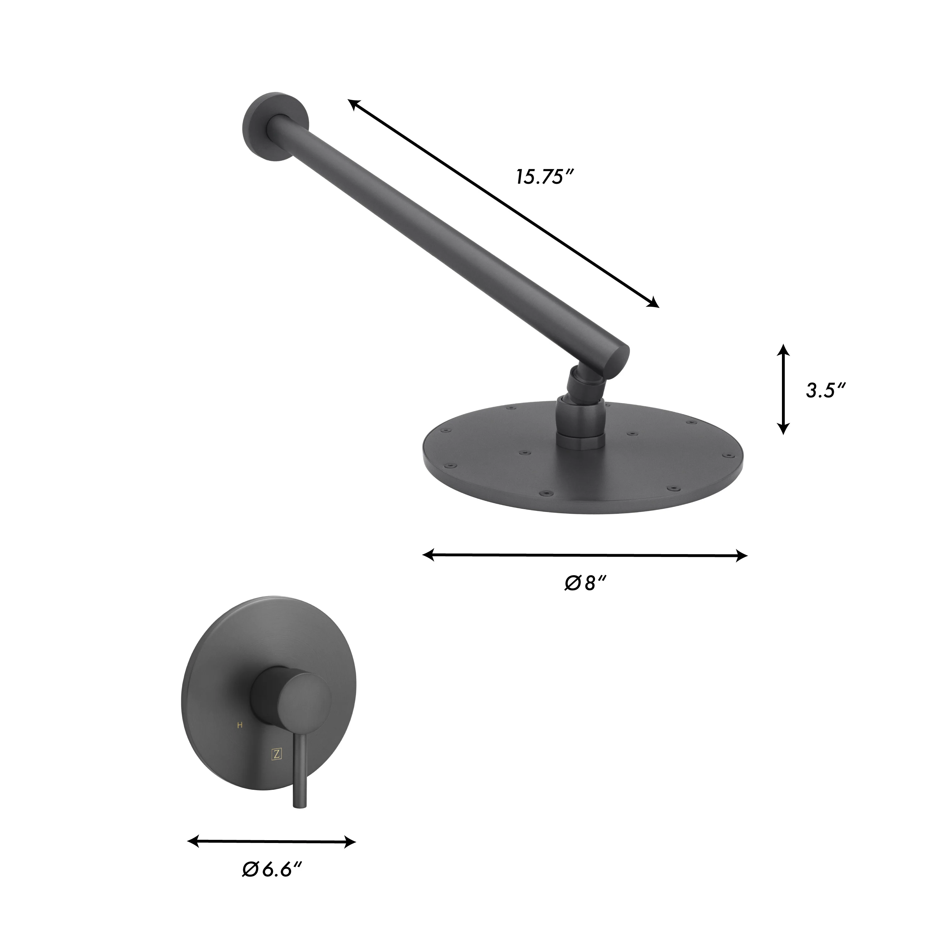 ZLINE El Dorado Shower Faucet in Gun Metal (ELD-SHF-GM) - Image 8