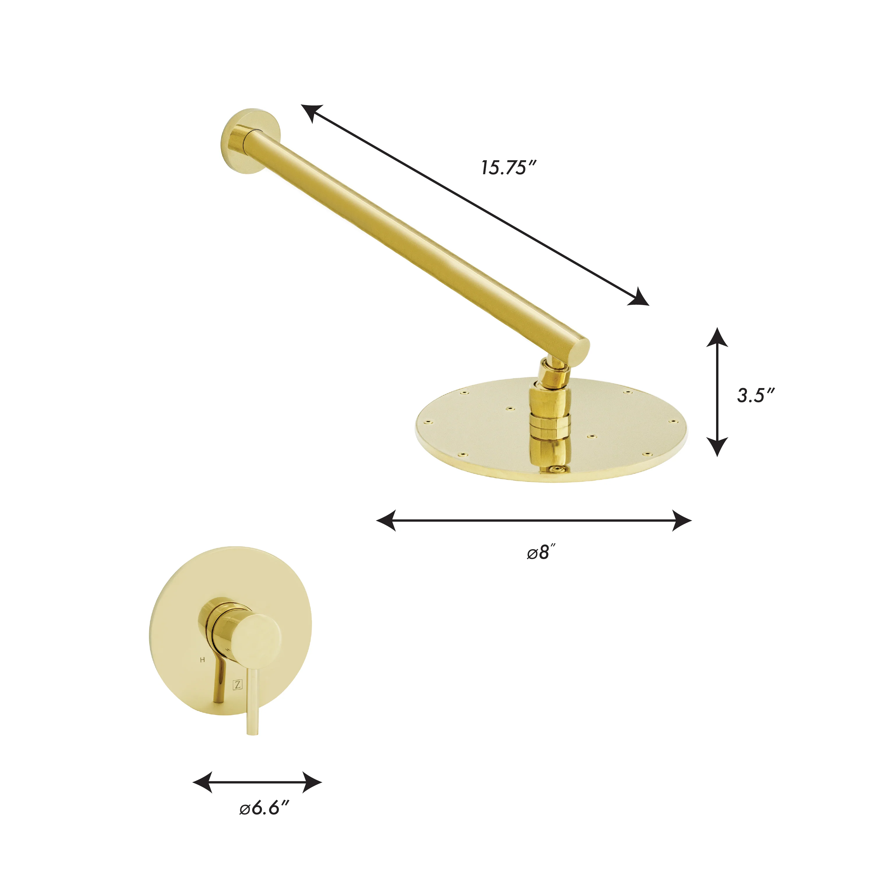 ZLINE Autograph Edition El Dorado Shower Faucet in Polished Gold (ELD-SHF-PG) - Image 10