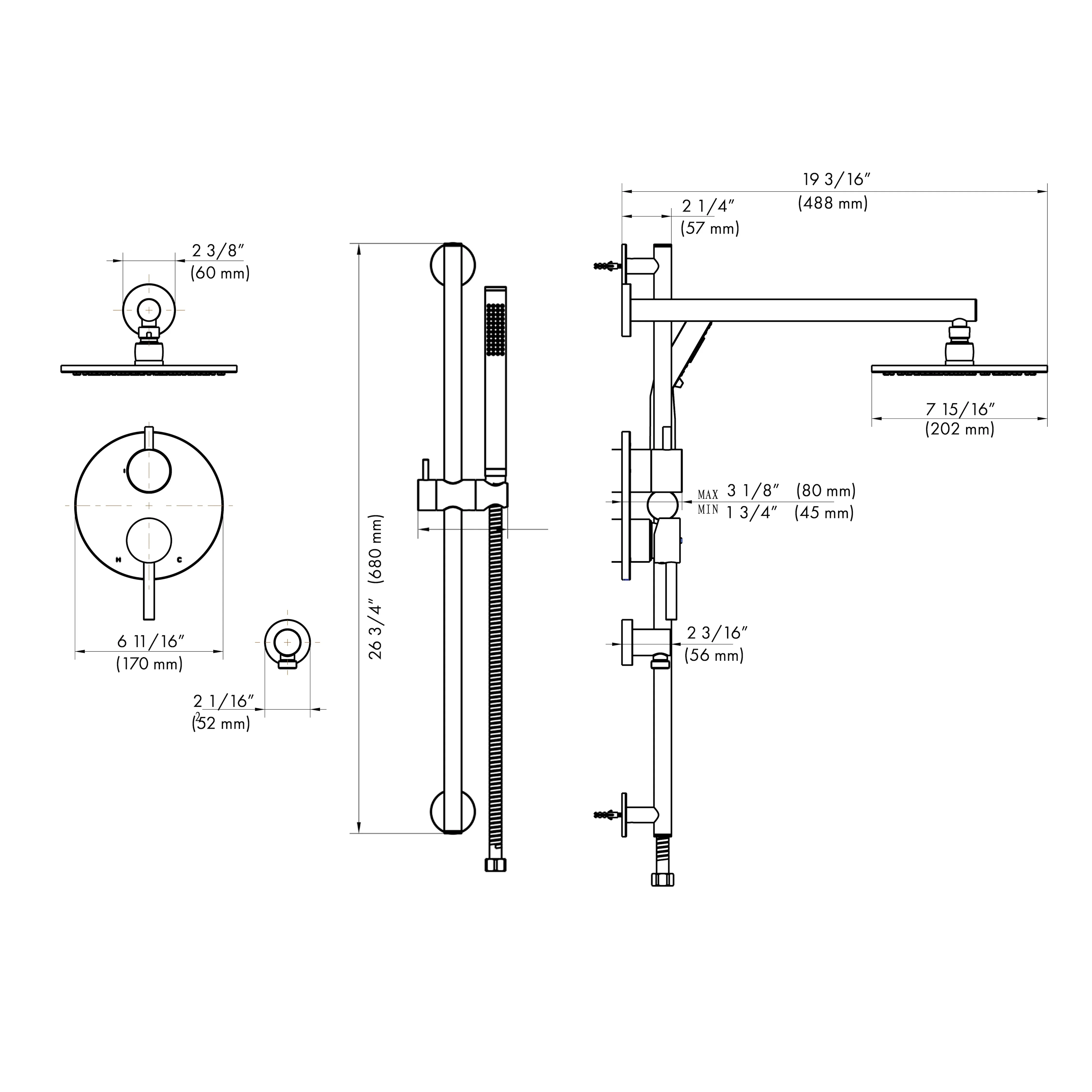 ZLINE Autograph Edition El Dorado Shower System in Polished Gold (ELD-SHS-PG) - Image 6