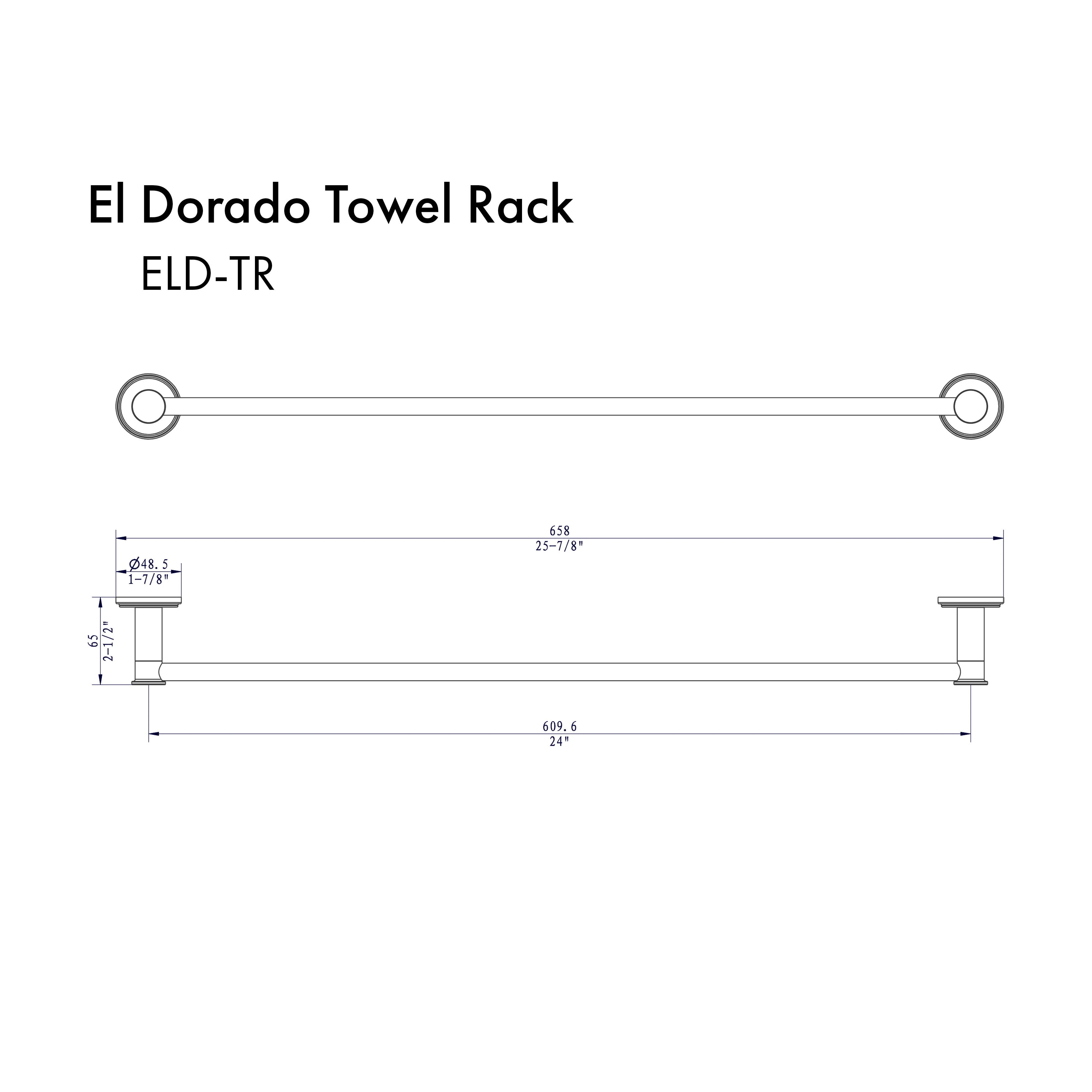 ZLINE El Dorado Towel Rail in Matte Black (ELD-TR-MB) - Image 2