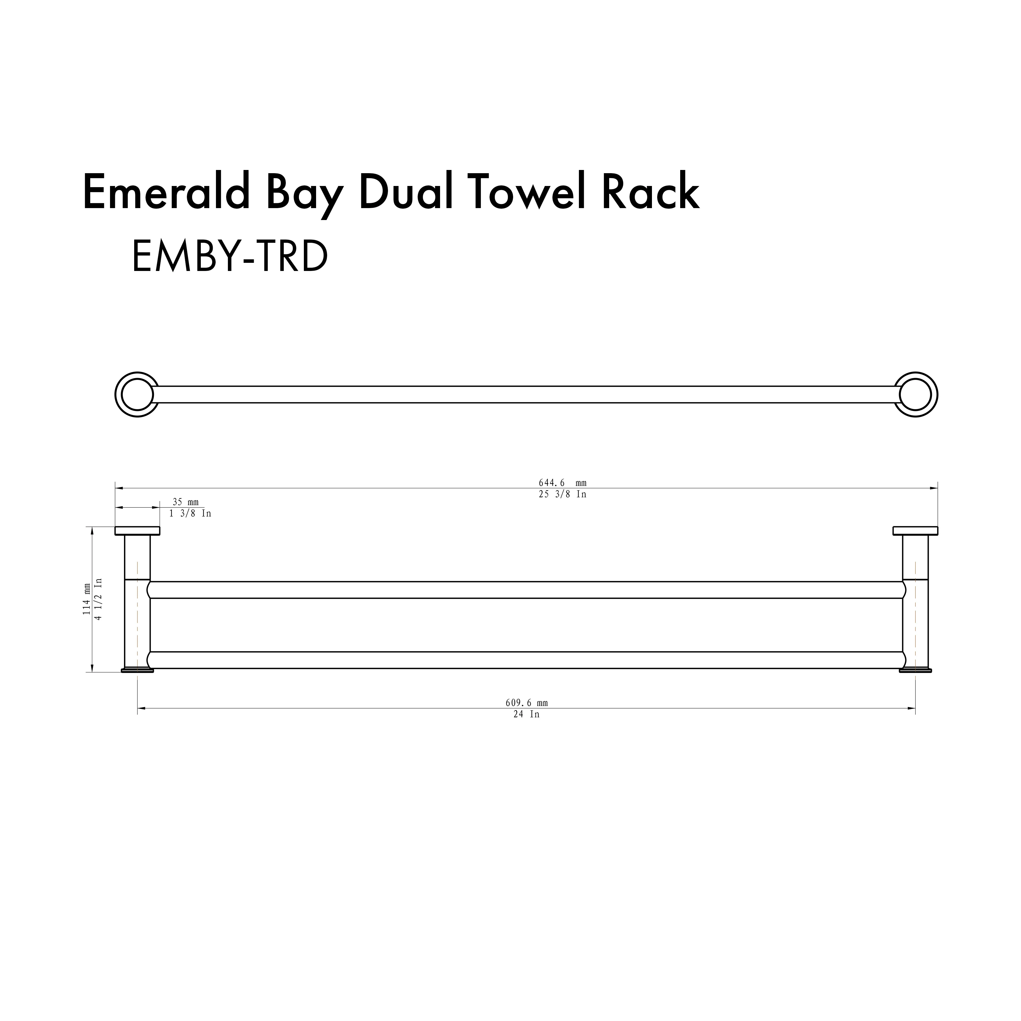 ZLINE Emerald Bay Double Towel Rail in Polished Gold (EMBY-TRD-PG) - Image 2