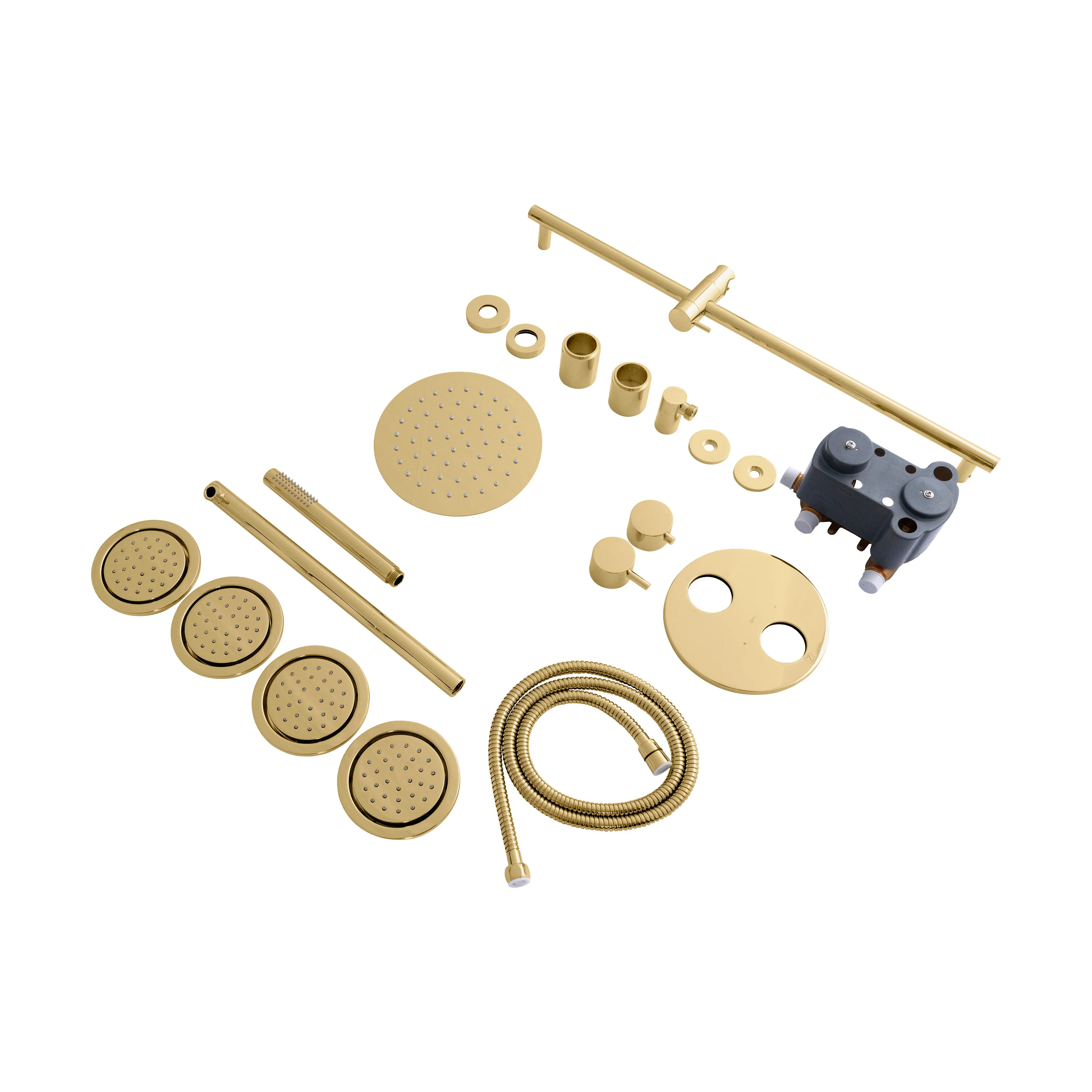 ZLINE Autograph Edition Emerald Bay Thermostatic Shower System with Body Jets in Polished Gold (EMBY-SHS-T3-PG) - Image 4