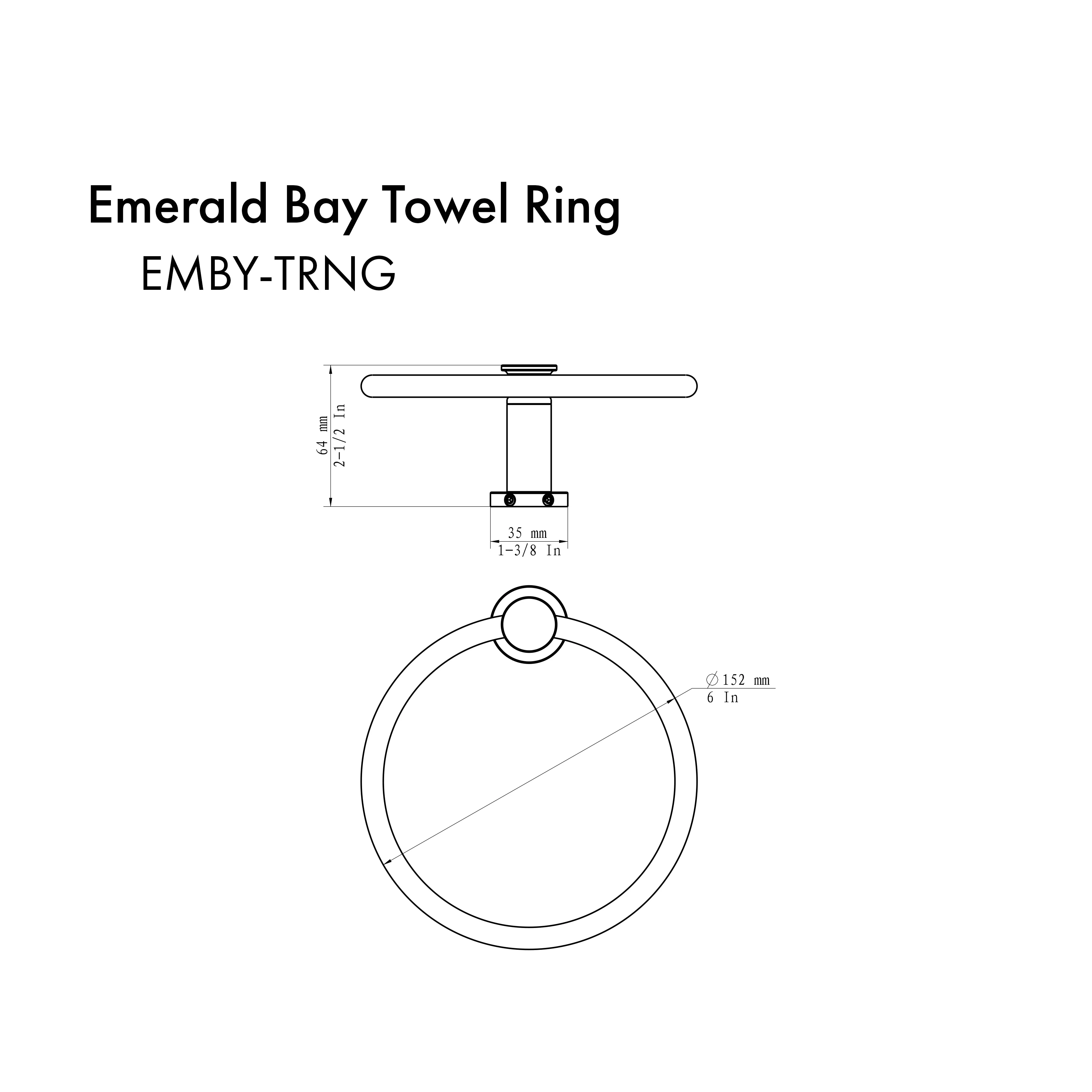 ZLINE Emerald Bay Towel Ring in Brushed Nickel (EMBY-TRNG-BN) - Image 2