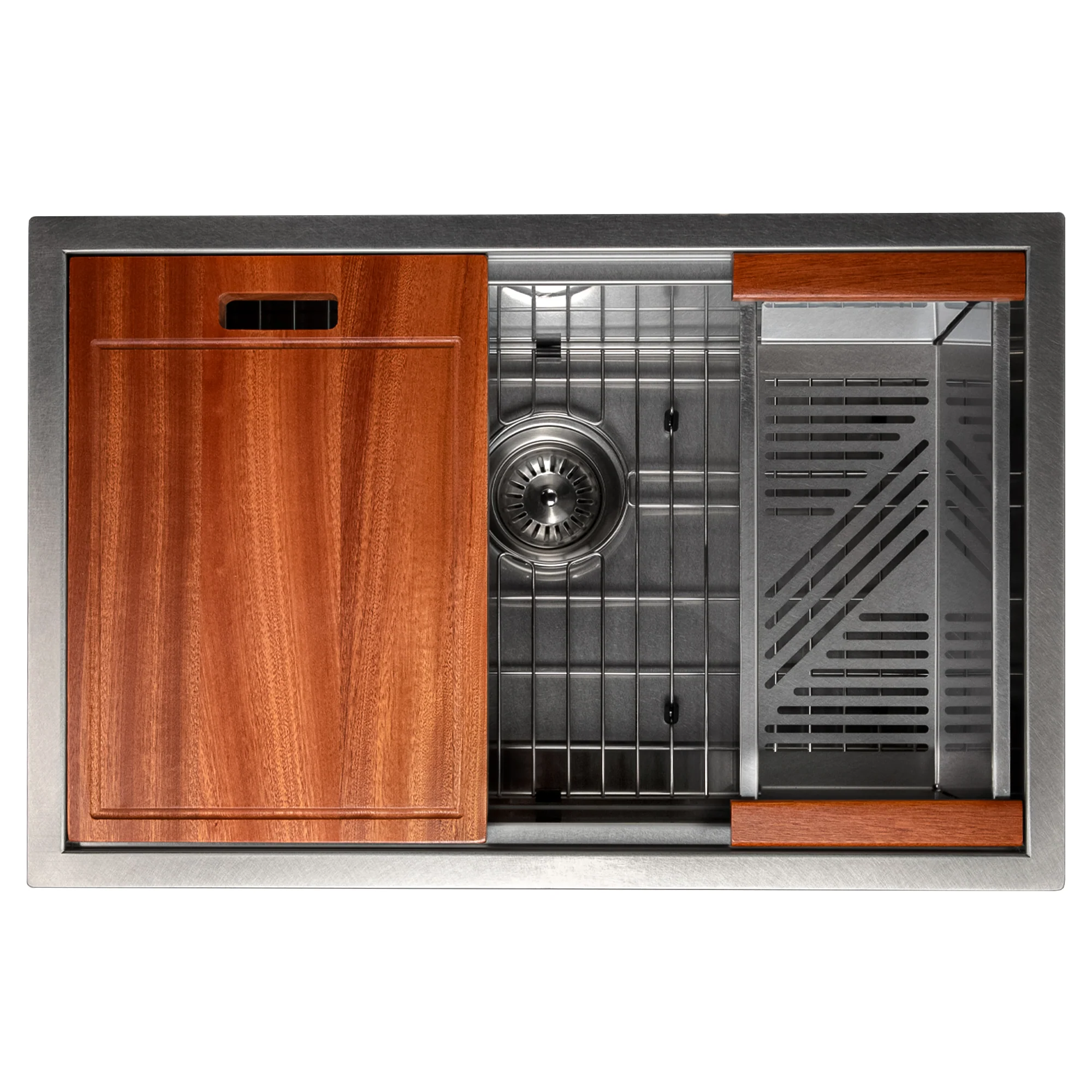 ZLINE 27 in. Garmisch Undermount Single Bowl Satin Stainless Steel Kitchen Sink with Bottom Grid and Accessories (SLS-27S) - Image 13