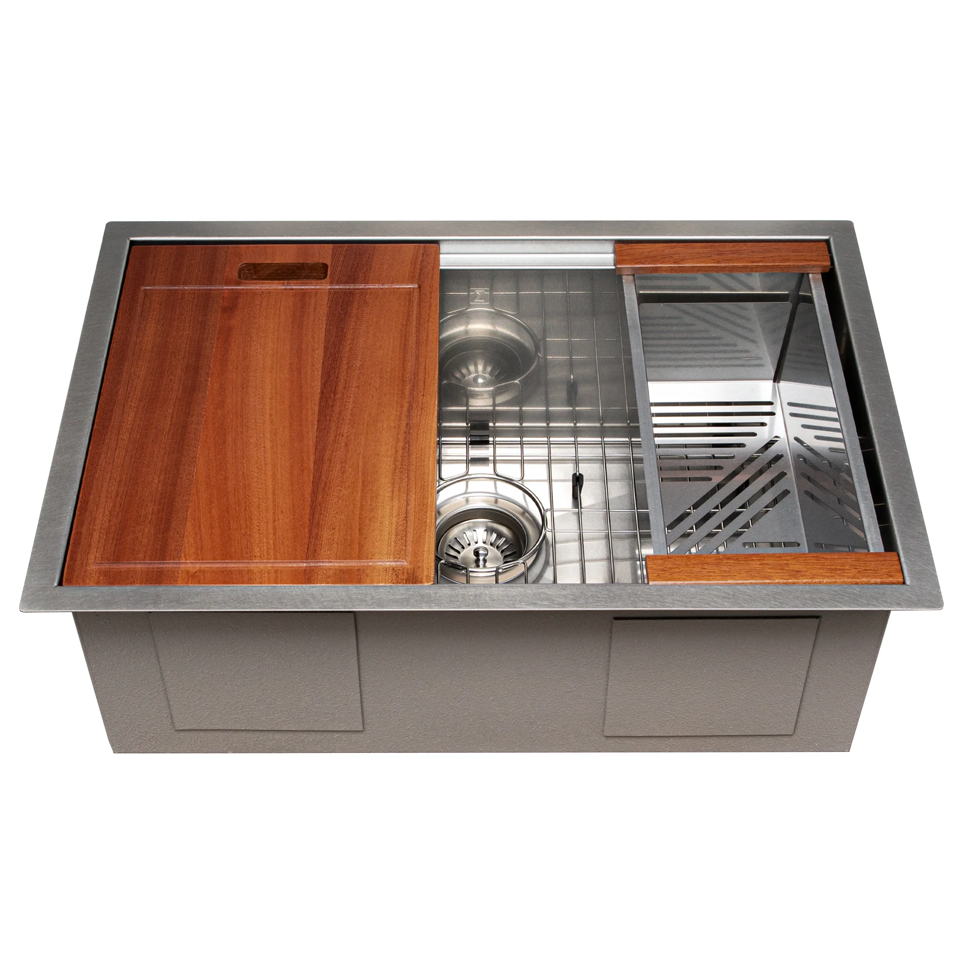 ZLINE 27 in. Garmisch Undermount Single Bowl Satin Stainless Steel Kitchen Sink with Bottom Grid and Accessories (SLS-27S) - Image 17