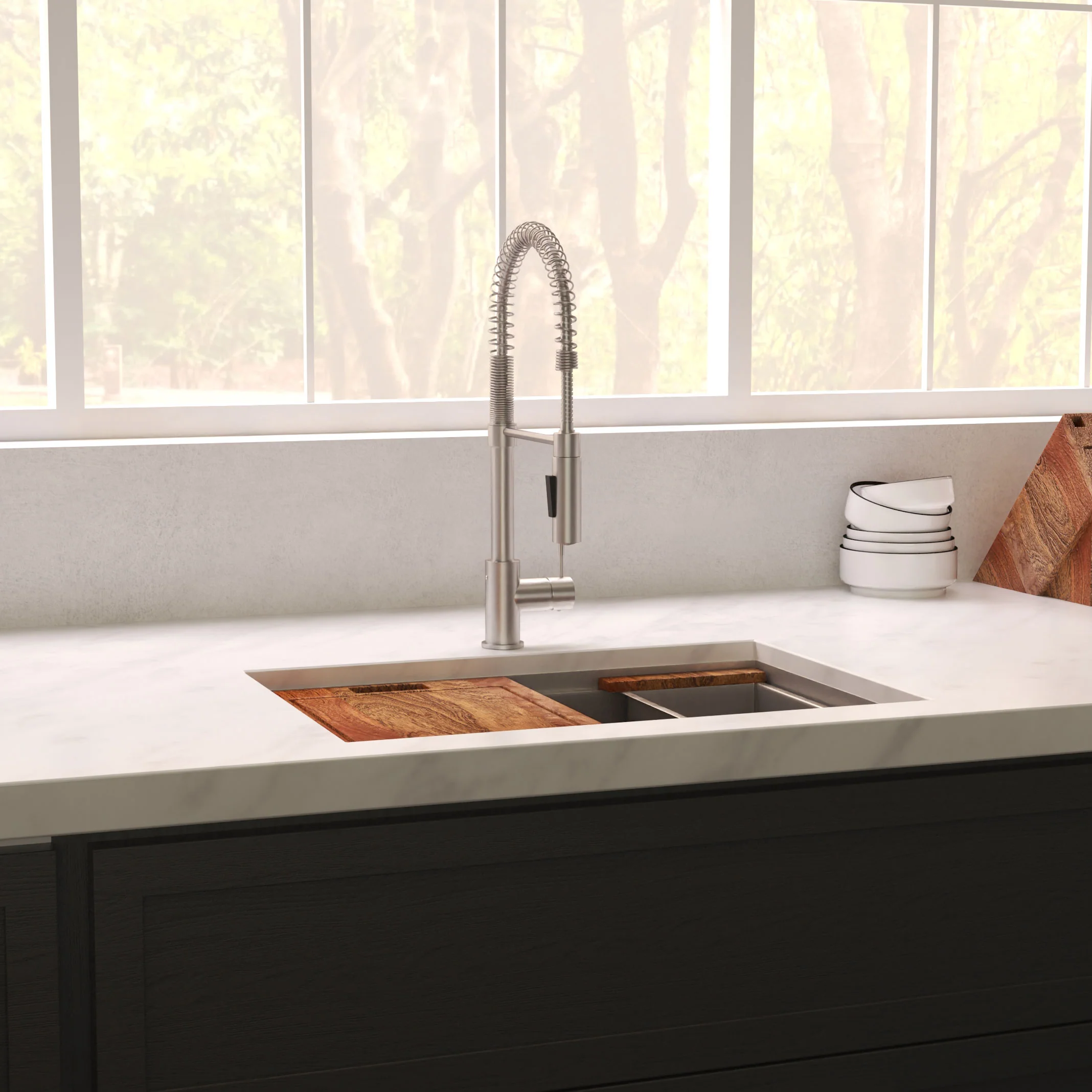 ZLINE 27 in. Garmisch Undermount Single Bowl Satin Stainless Steel Kitchen Sink with Bottom Grid and Accessories (SLS-27S) - Image 2