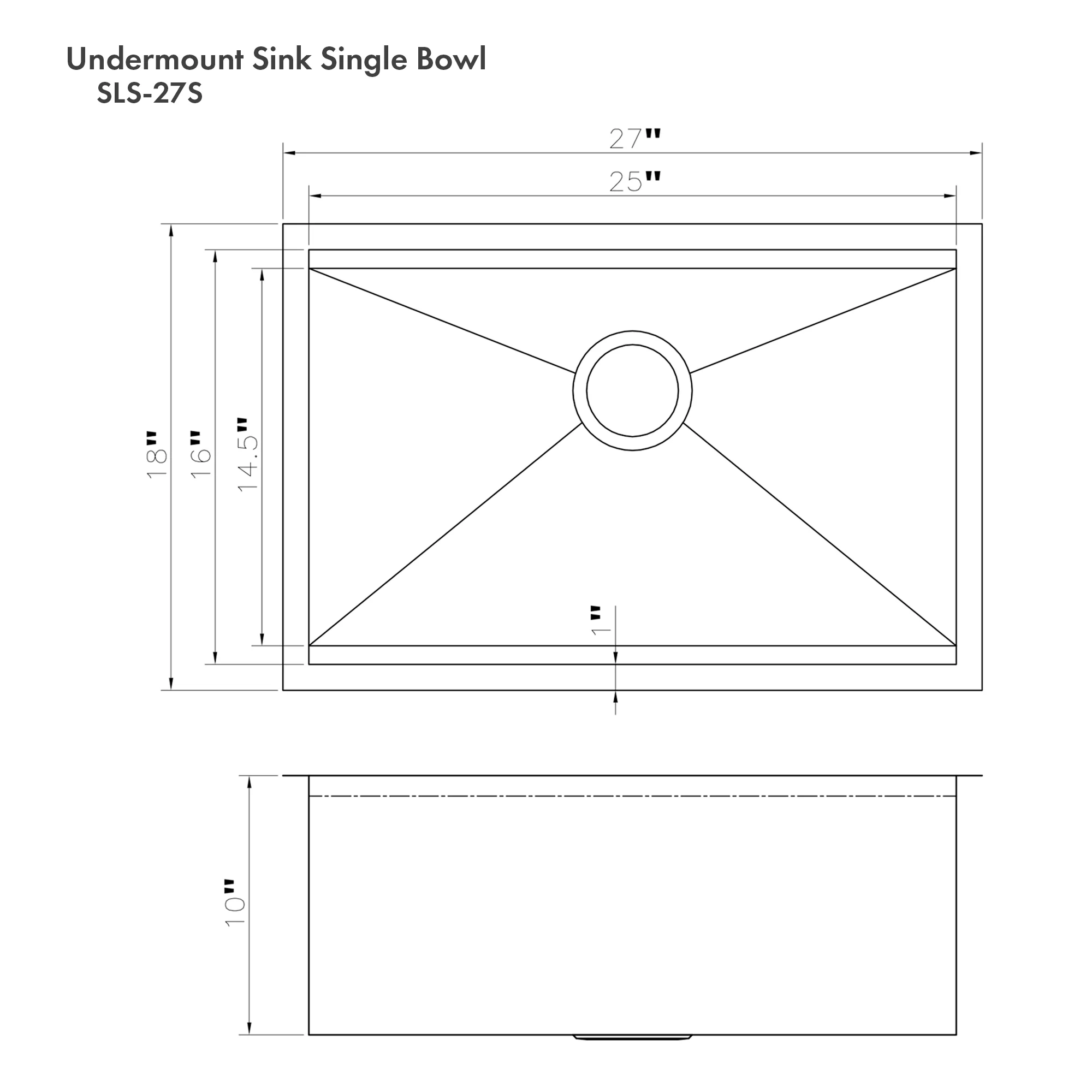 ZLINE 27 in. Garmisch Undermount Single Bowl Satin Stainless Steel Kitchen Sink with Bottom Grid and Accessories (SLS-27S) - Image 21
