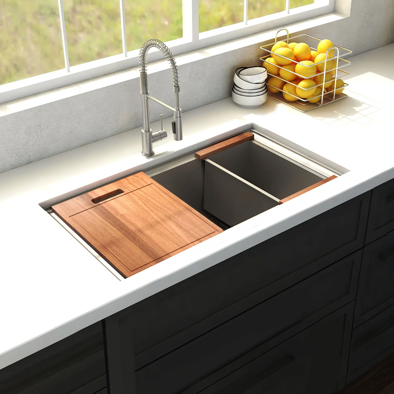 ZLINE 27 in. Garmisch Undermount Single Bowl Stainless Steel Kitchen Sink with Bottom Grid and Accessories (SLS-27) - Image 15