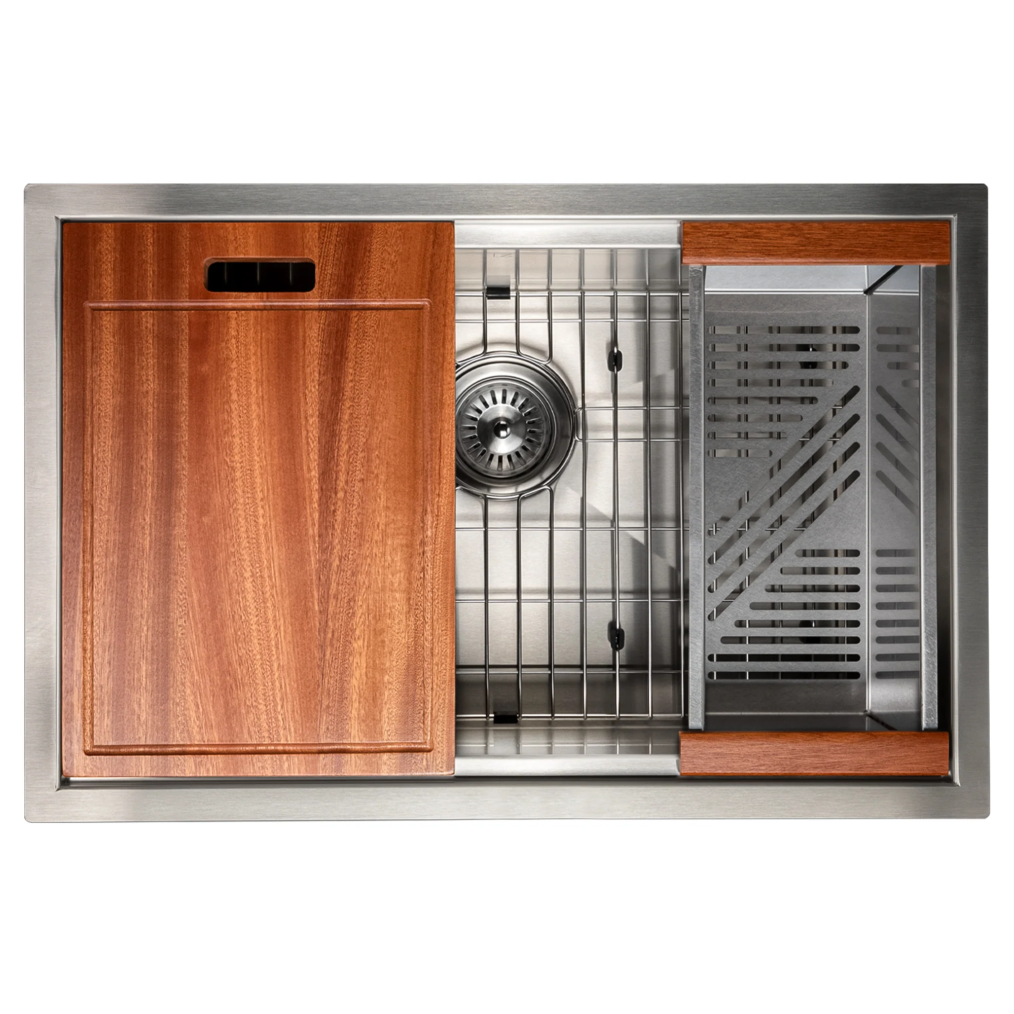 ZLINE 27 in. Garmisch Undermount Single Bowl Stainless Steel Kitchen Sink with Bottom Grid and Accessories (SLS-27) - Image 2