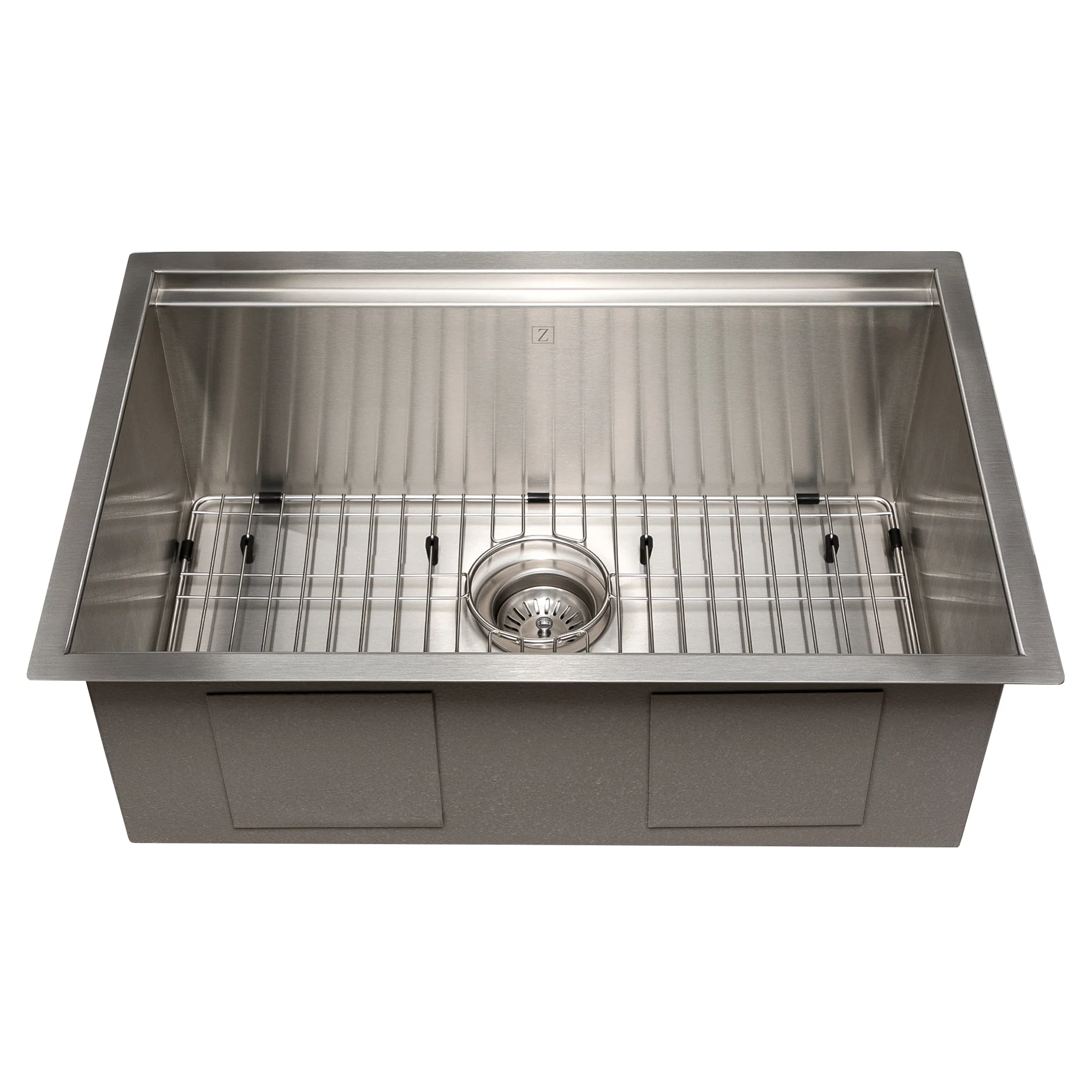 ZLINE 27 in. Garmisch Undermount Single Bowl Stainless Steel Kitchen Sink with Bottom Grid and Accessories (SLS-27) - Image 7