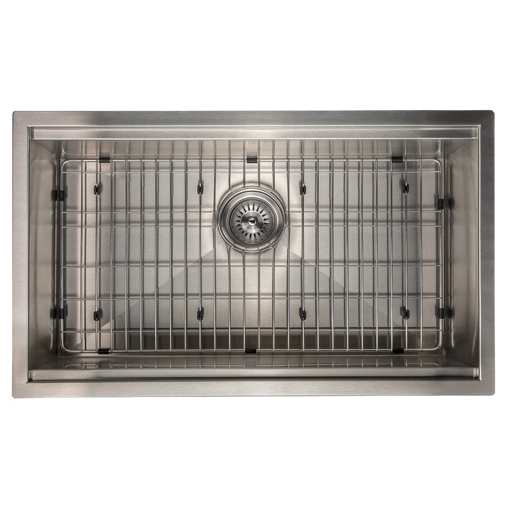 ZLINE 30 in. Garmisch Undermount Single Bowl Satin Stainless Steel Kitchen Sink with Bottom Grid and Accessories (SLS-30S) - Image 3
