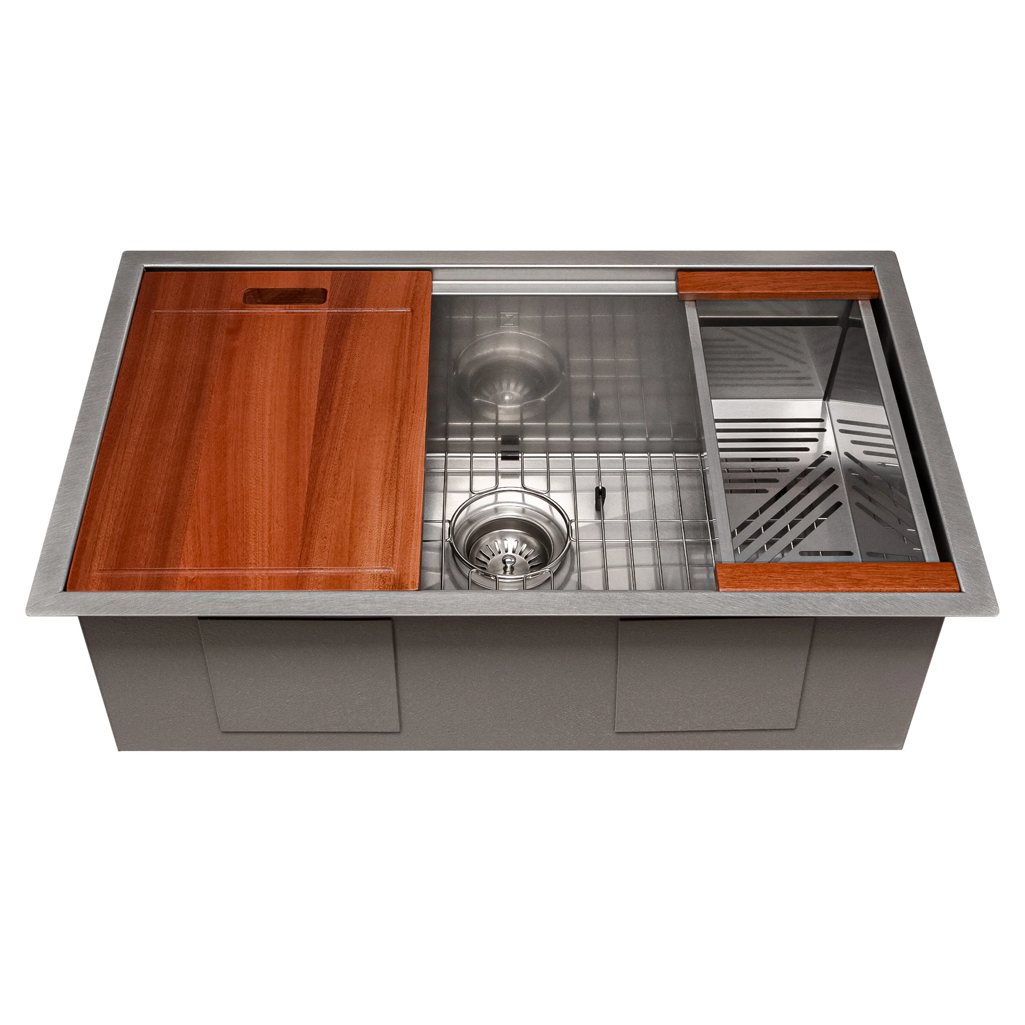 ZLINE 33 in. Garmisch Undermount Single Bowl Satin Stainless Steel Kitchen Sink with Bottom Grid and Accessories (SLS-33S) - Image 17
