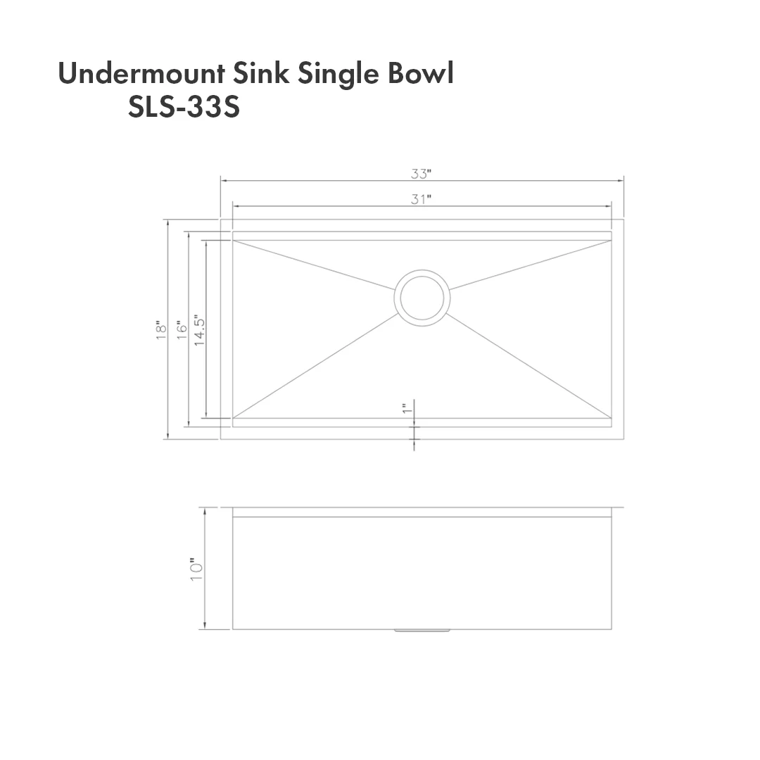 ZLINE 33 in. Garmisch Undermount Single Bowl Satin Stainless Steel Kitchen Sink with Bottom Grid and Accessories (SLS-33S) - Image 22