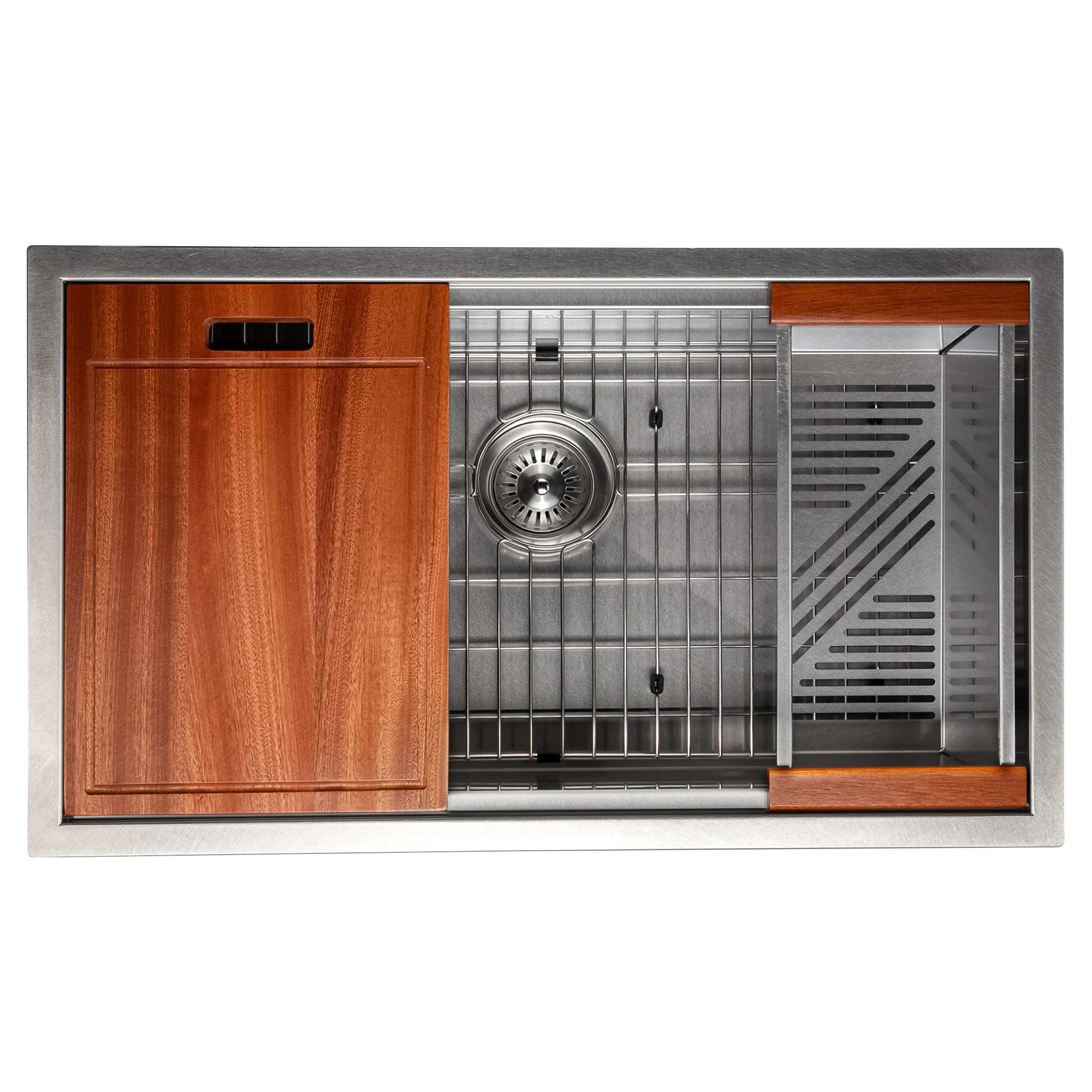 ZLINE 33 in. Garmisch Undermount Single Bowl Satin Stainless Steel Kitchen Sink with Bottom Grid and Accessories (SLS-33S) - Image 3