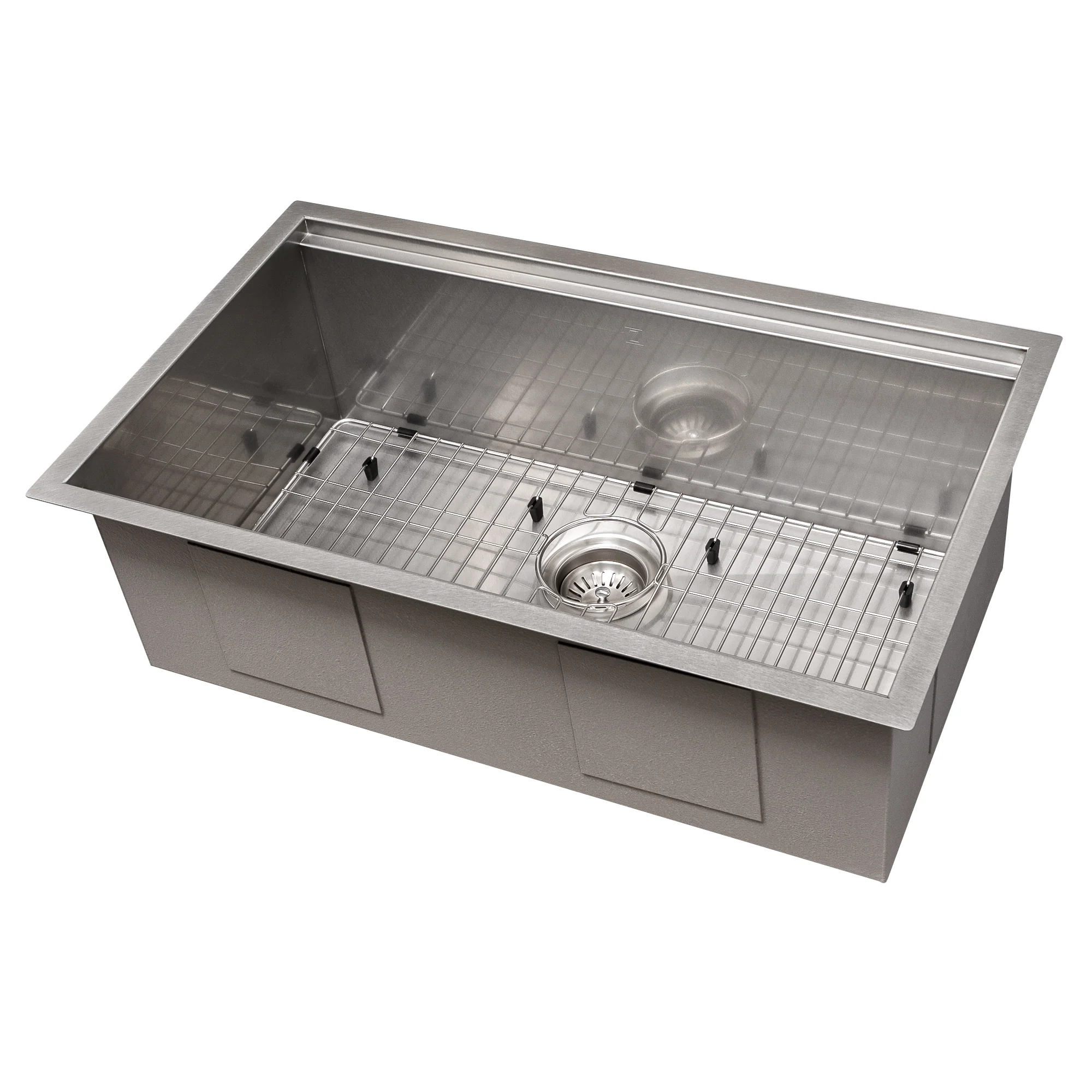 ZLINE 33 in. Garmisch Undermount Single Bowl Satin Stainless Steel Kitchen Sink with Bottom Grid and Accessories (SLS-33S) - Image 9