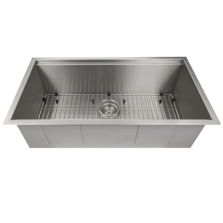ZLINE 33 in. Garmisch Undermount Single Bowl Stainless Steel Kitchen Sink with Bottom Grid and Accessories (SLS-33) - Image 10