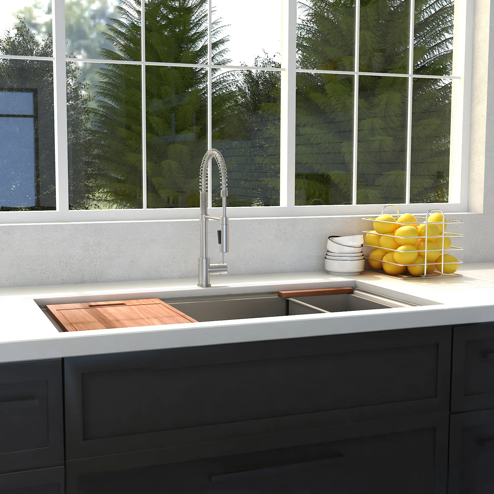 ZLINE 33 in. Garmisch Undermount Single Bowl Stainless Steel Kitchen Sink with Bottom Grid and Accessories (SLS-33) - Image 19