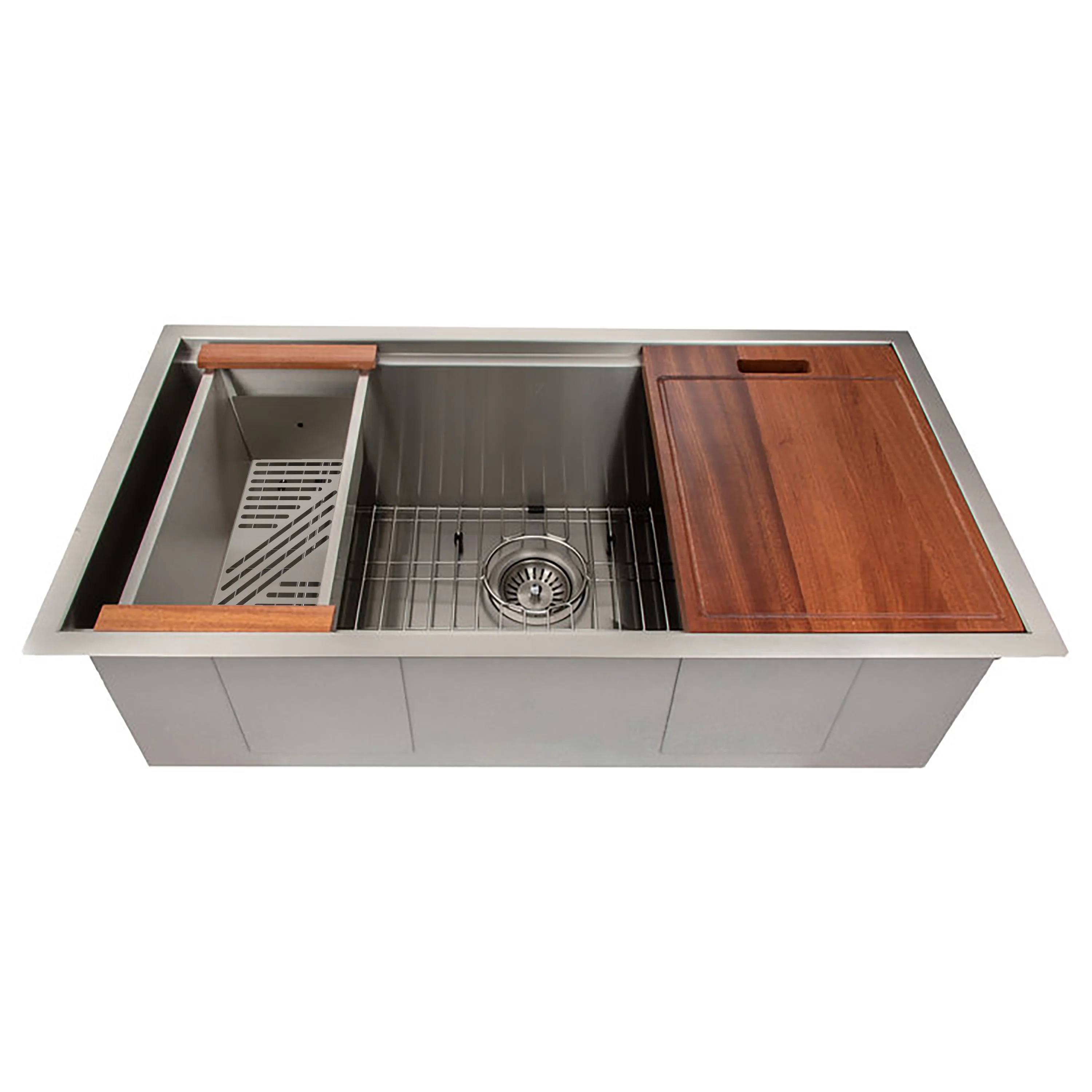 ZLINE 33 in. Garmisch Undermount Single Bowl Stainless Steel Kitchen Sink with Bottom Grid and Accessories (SLS-33) - Image 4