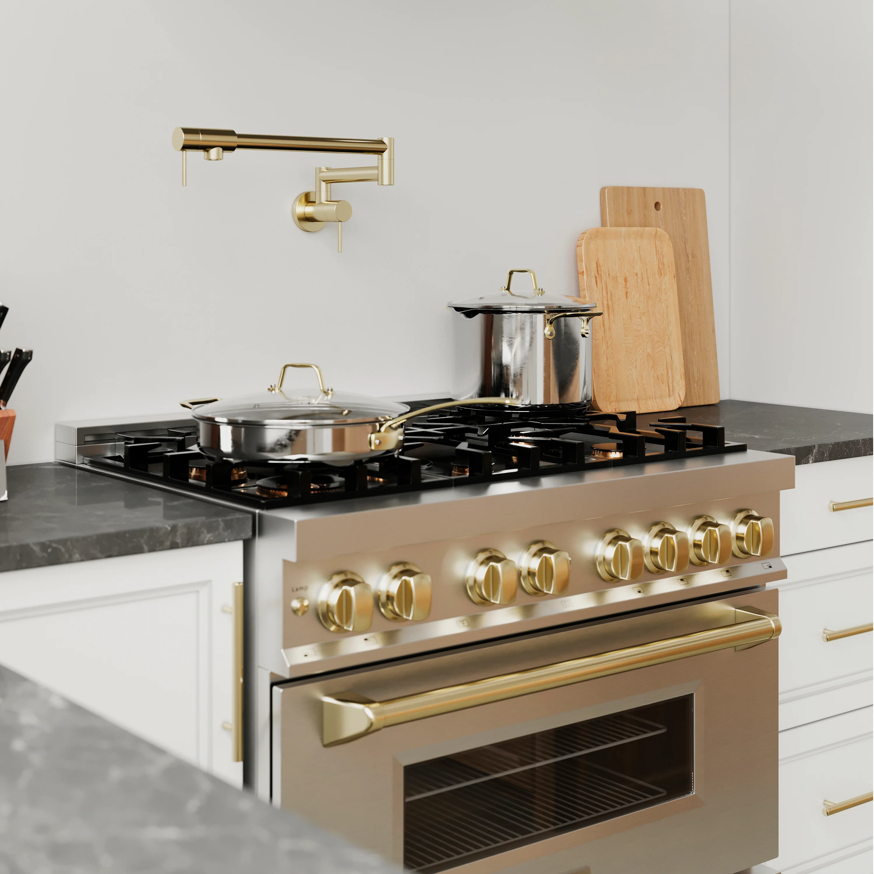 ZLINE Gemini Pot Filler in Polished Gold (GEM-FPF-PG) - Image 2